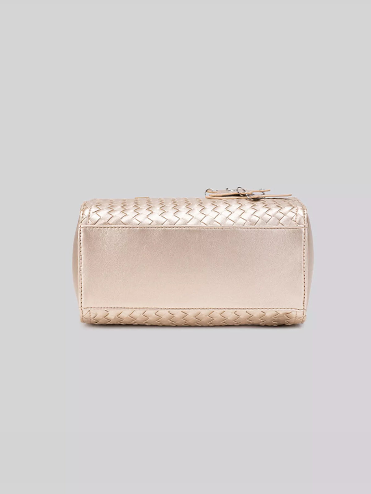 Metallic Woven Texture Shoulder Bag with Star Charm in Champagne, view 10