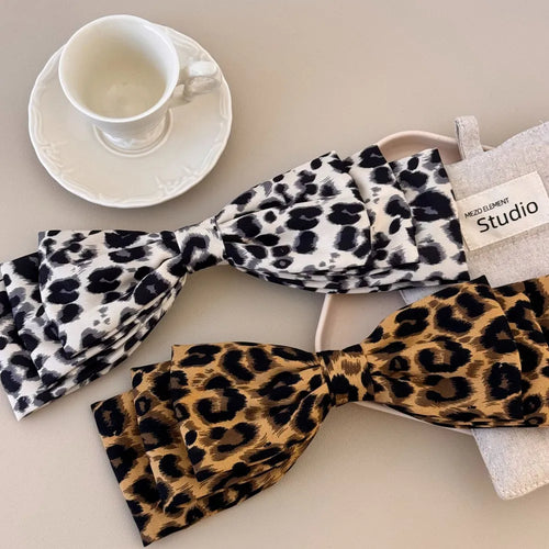 2 Piece Leopard Bow Hair Clip - Lilixa.store