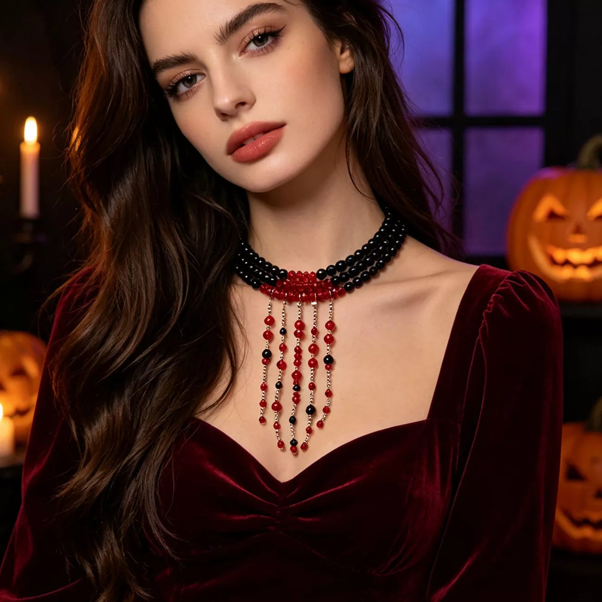 Gothic Multi-Layered Beaded Necklace - Lilixa.store
