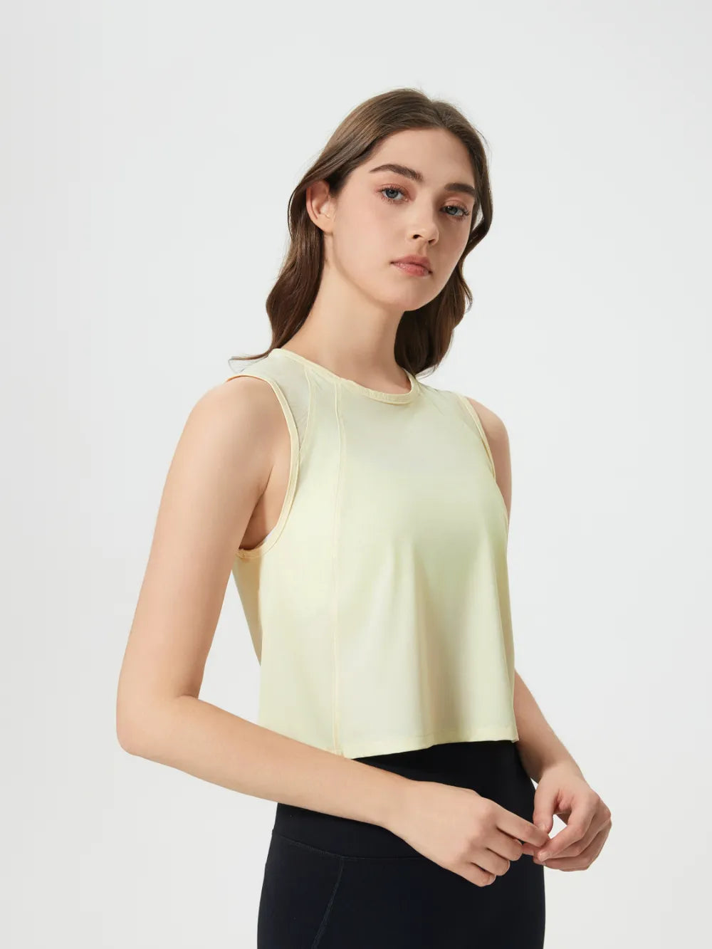 Millennia Round Neck Cropped Active Tank - Lilixa.store