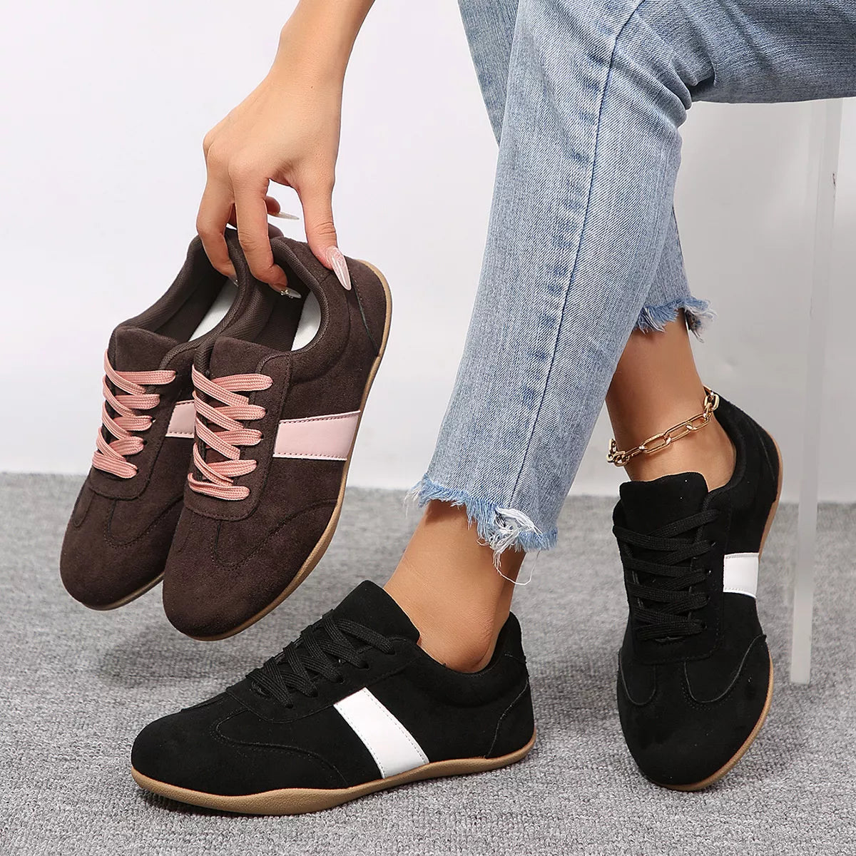 Round Toe Flats Sneakers - Lilixa.store