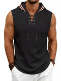 Men's Full Size Lace Up Hooded Vest Plus Size - Lilixa.store