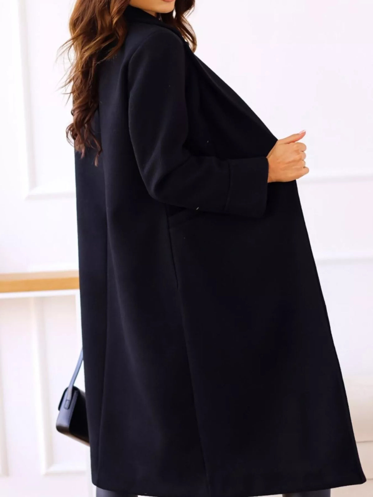 Lapel Collar Wool Blend Overcoat, view 15