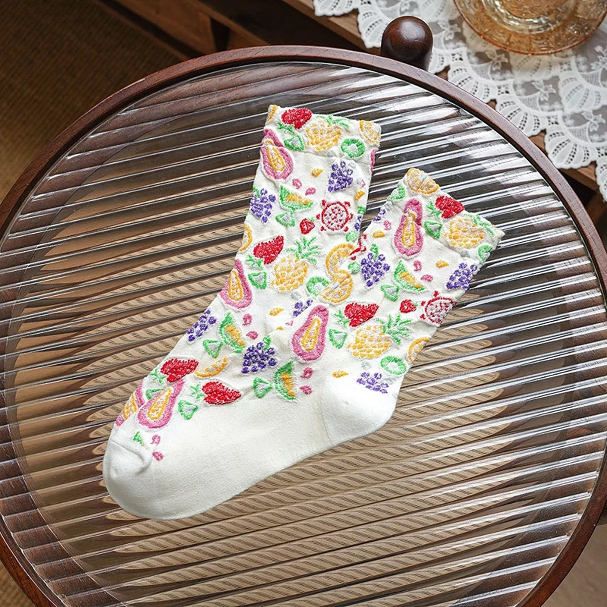 Fruit Pattern Crew Socks - Lilixa.store