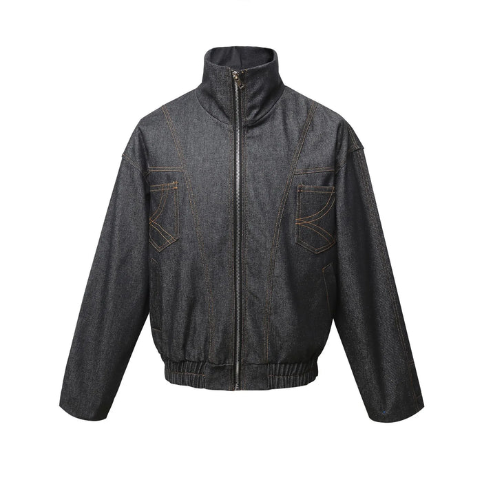 Men's Washed Zip Up Denim Jacket - Lilixa.store