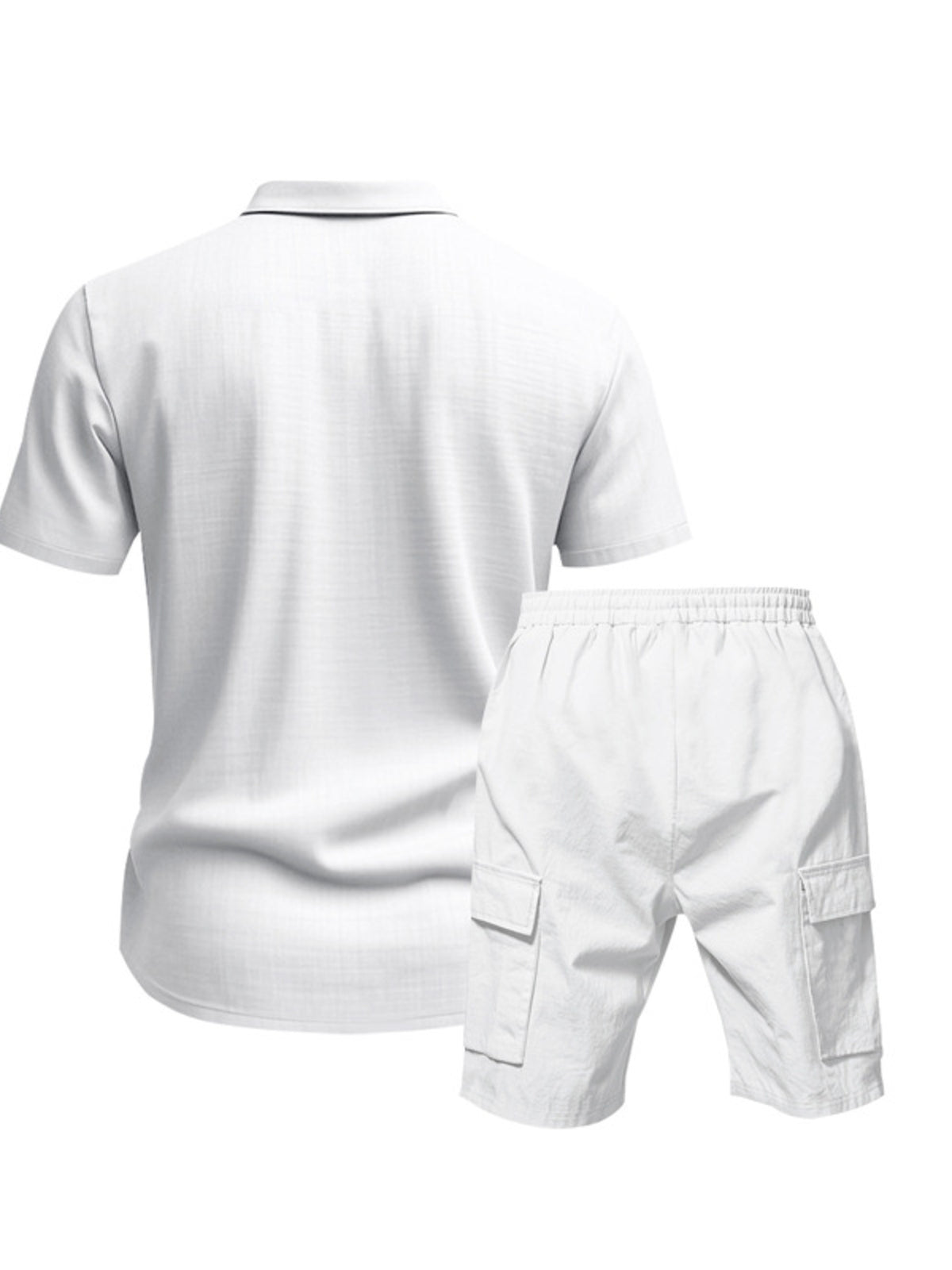 Men's Full Size Button Up Shirt and Shorts Set Plus Size - Lilixa.store