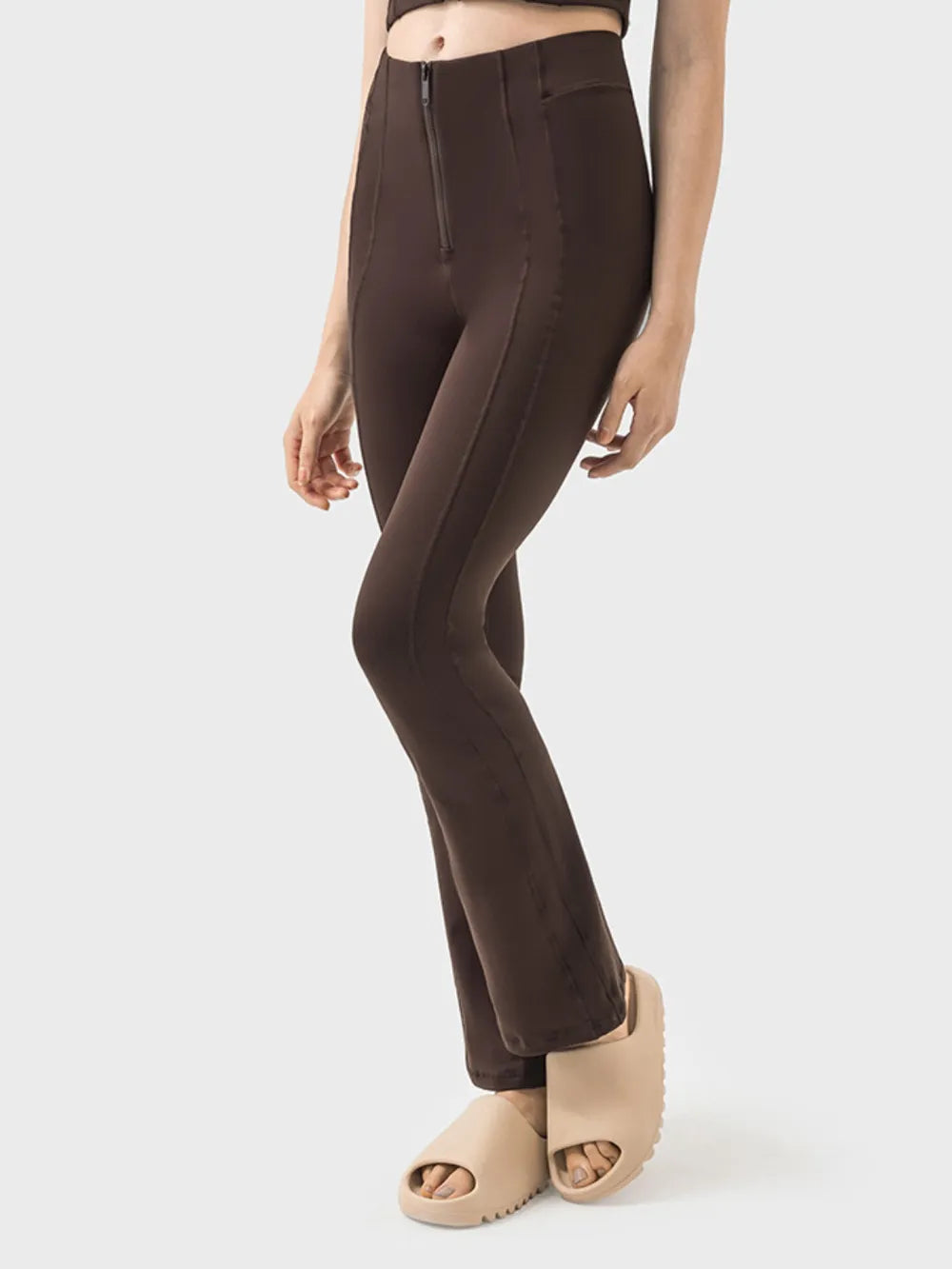 Millennia Zipper Detail High Waist Active Pants - Lilixa.store