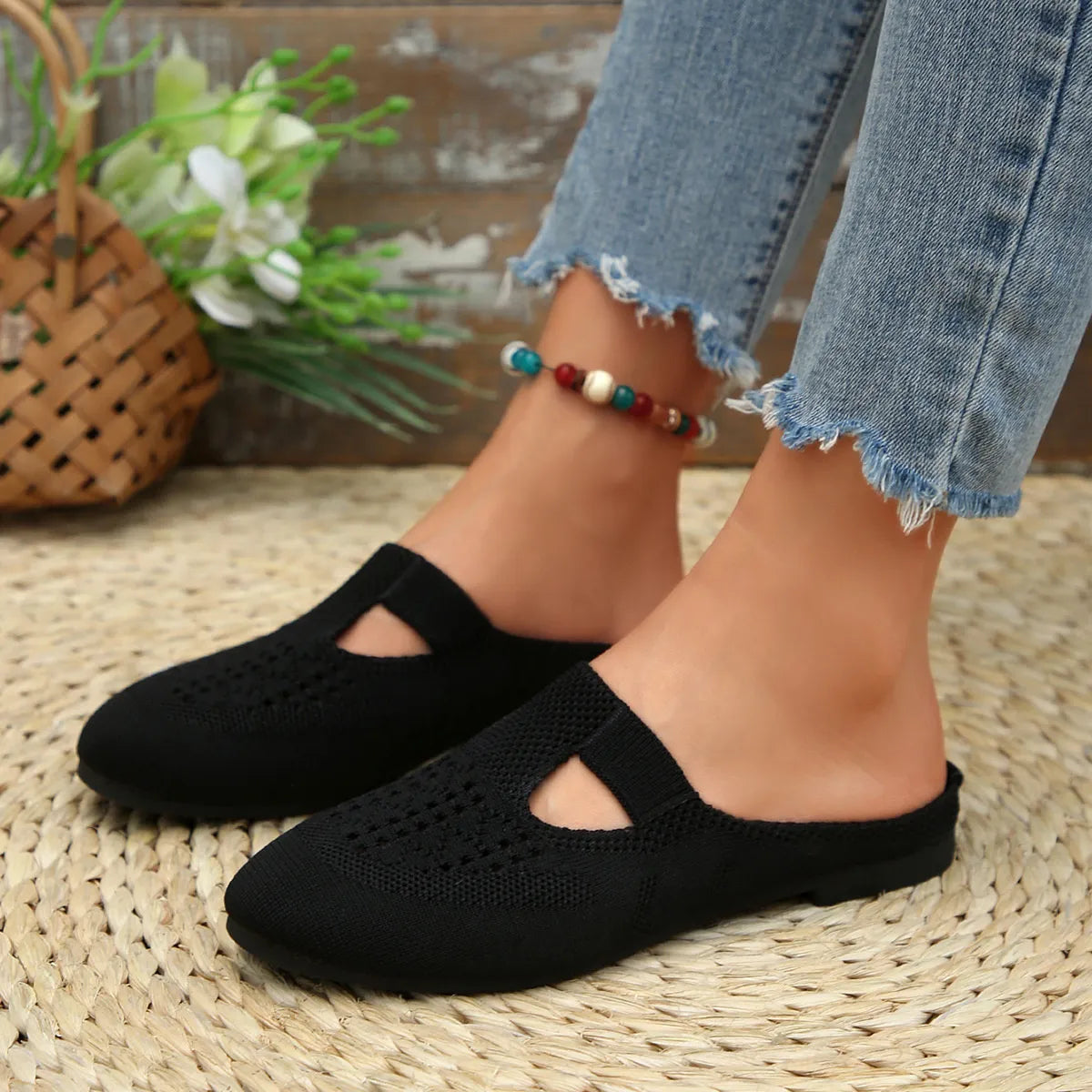 Round Toe Flat Slip-Ons, view 5