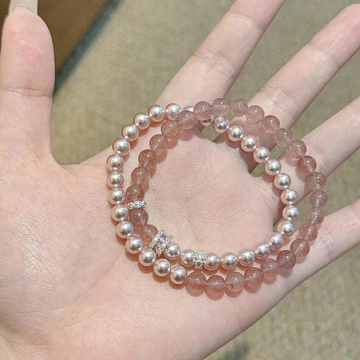 Pearl Beaded Bracelet 2 Piece Set - Lilixa.store