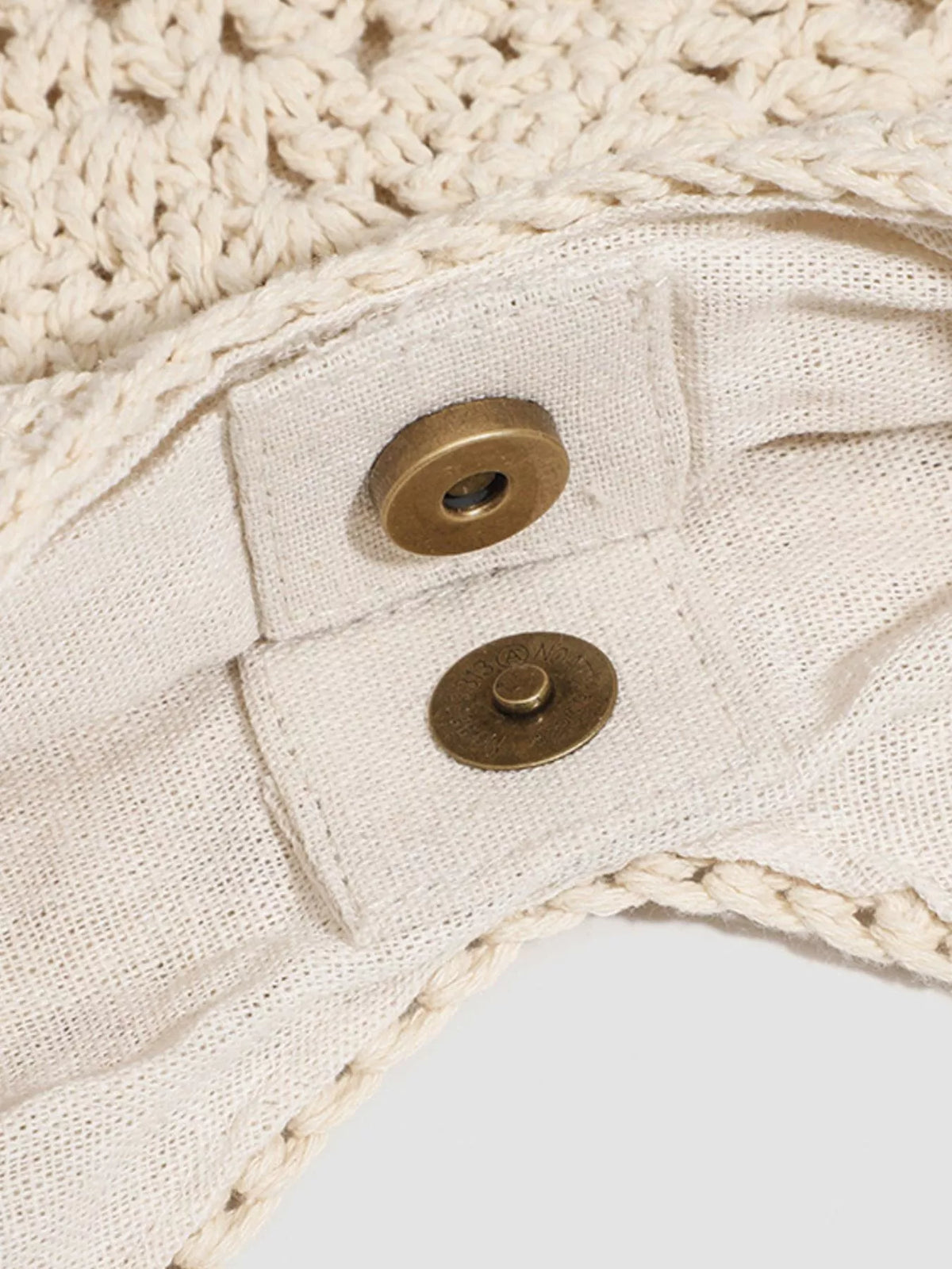 Bohemian Crochet Hollow-Out Tote Bag in Off-white, view 7