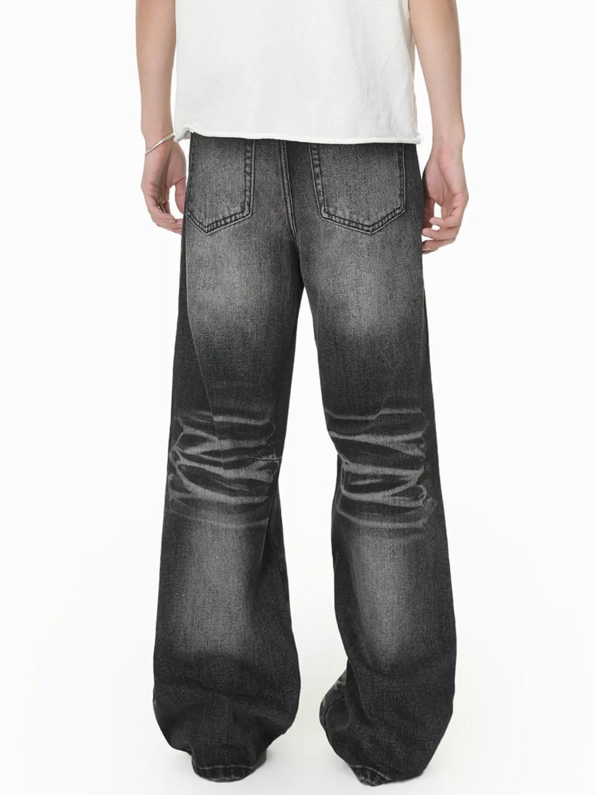 Men's Wide Leg Washed Jeans - Lilixa.store