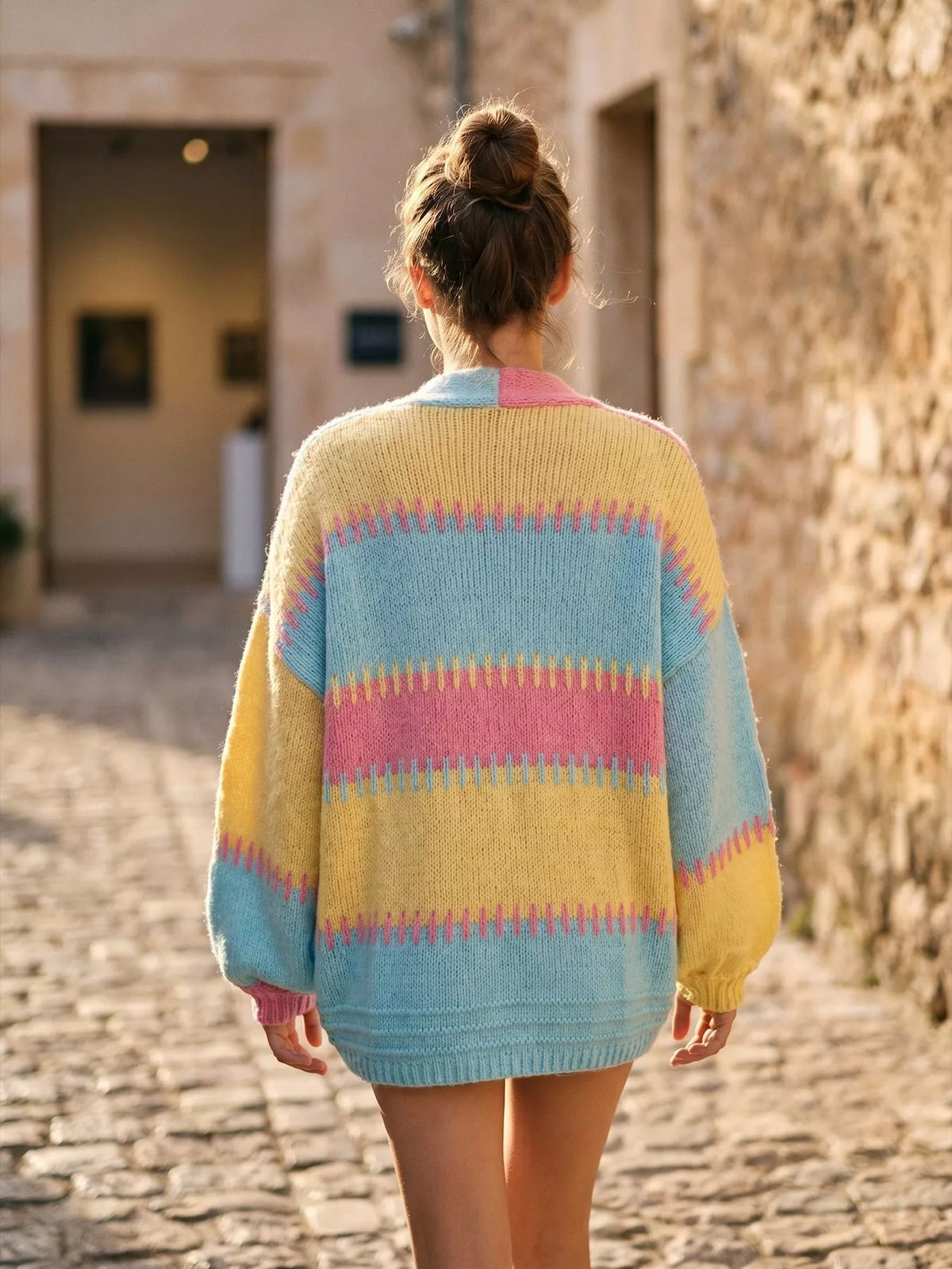 Color-Block V-Neck Cardigan, view 12