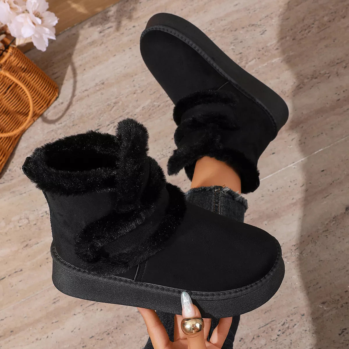 Round Toe Platform Boots - Lilixa.store