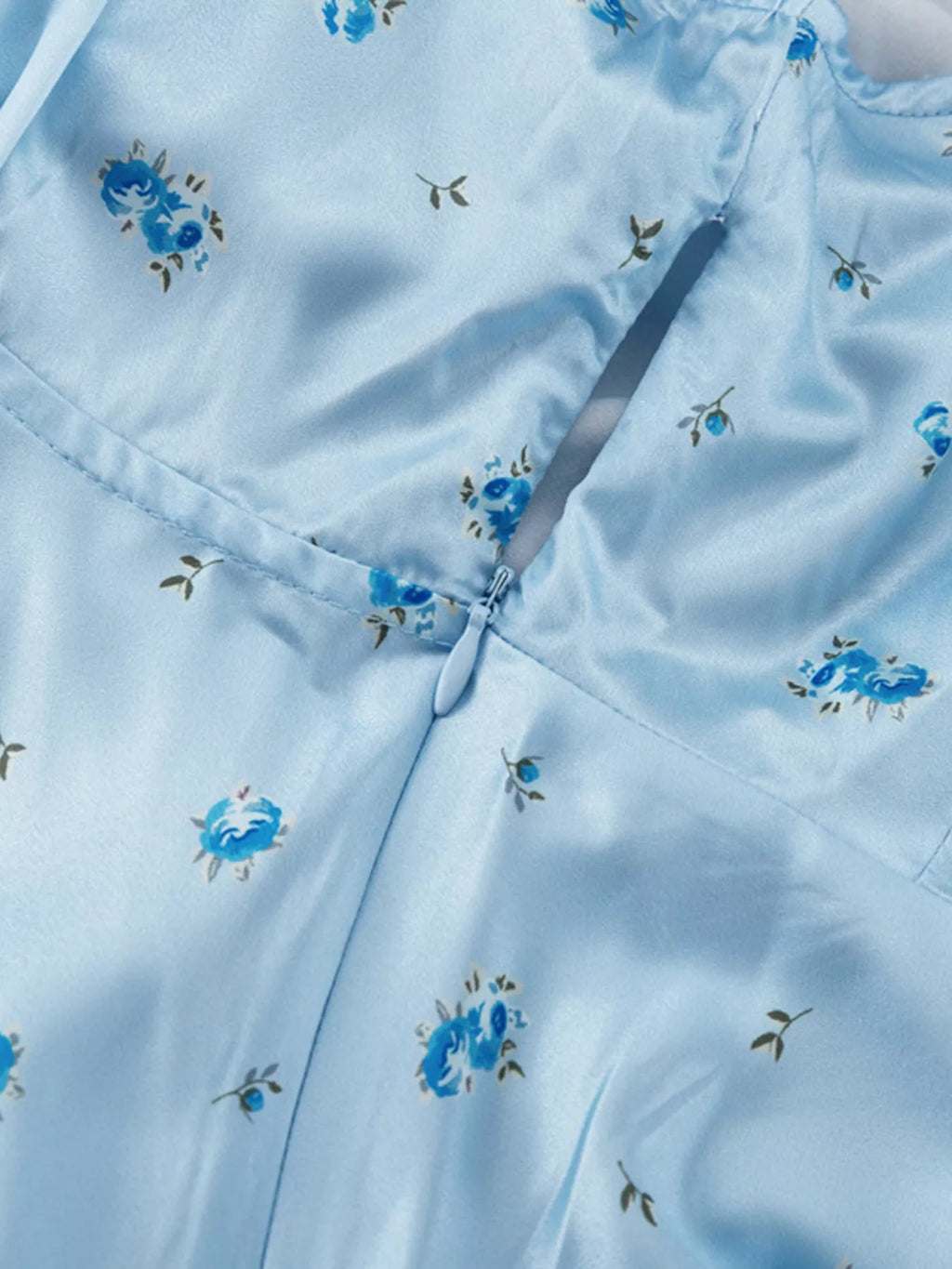V-Neck Cap Sleeve Maxi Dress in Light Blue, view 9