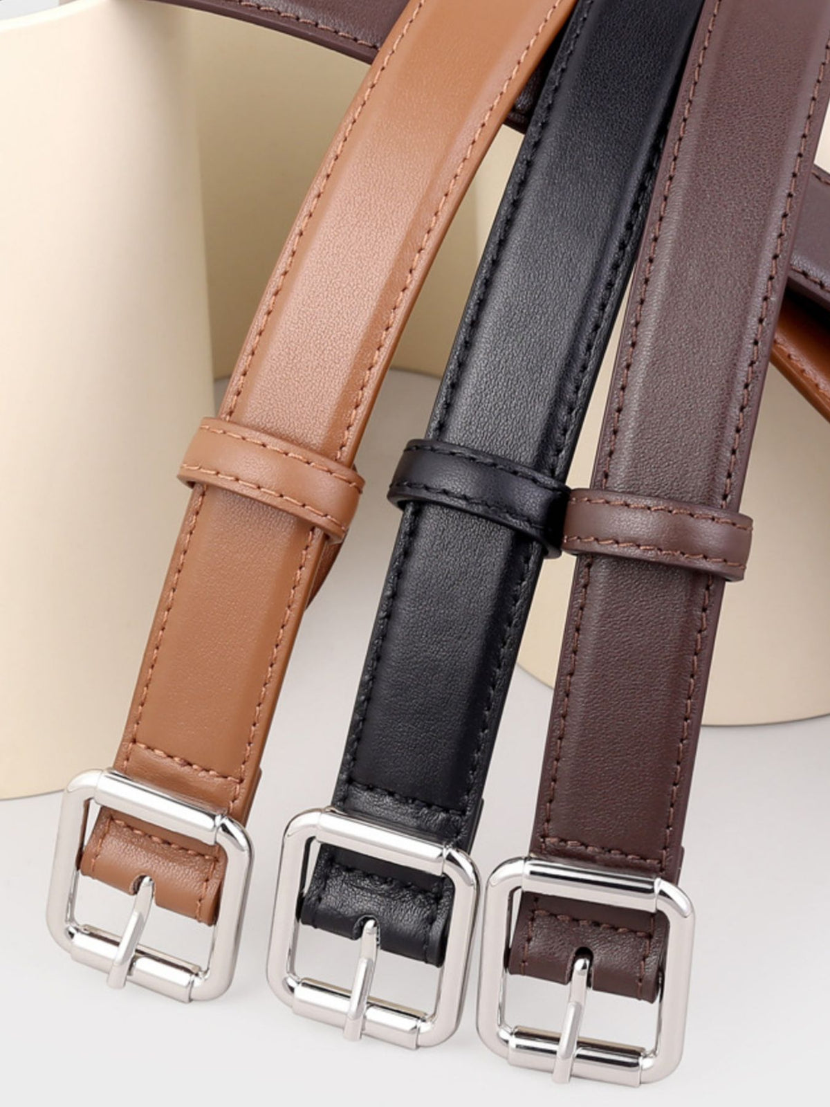 Square Buckle Leather Belt - Lilixa.store