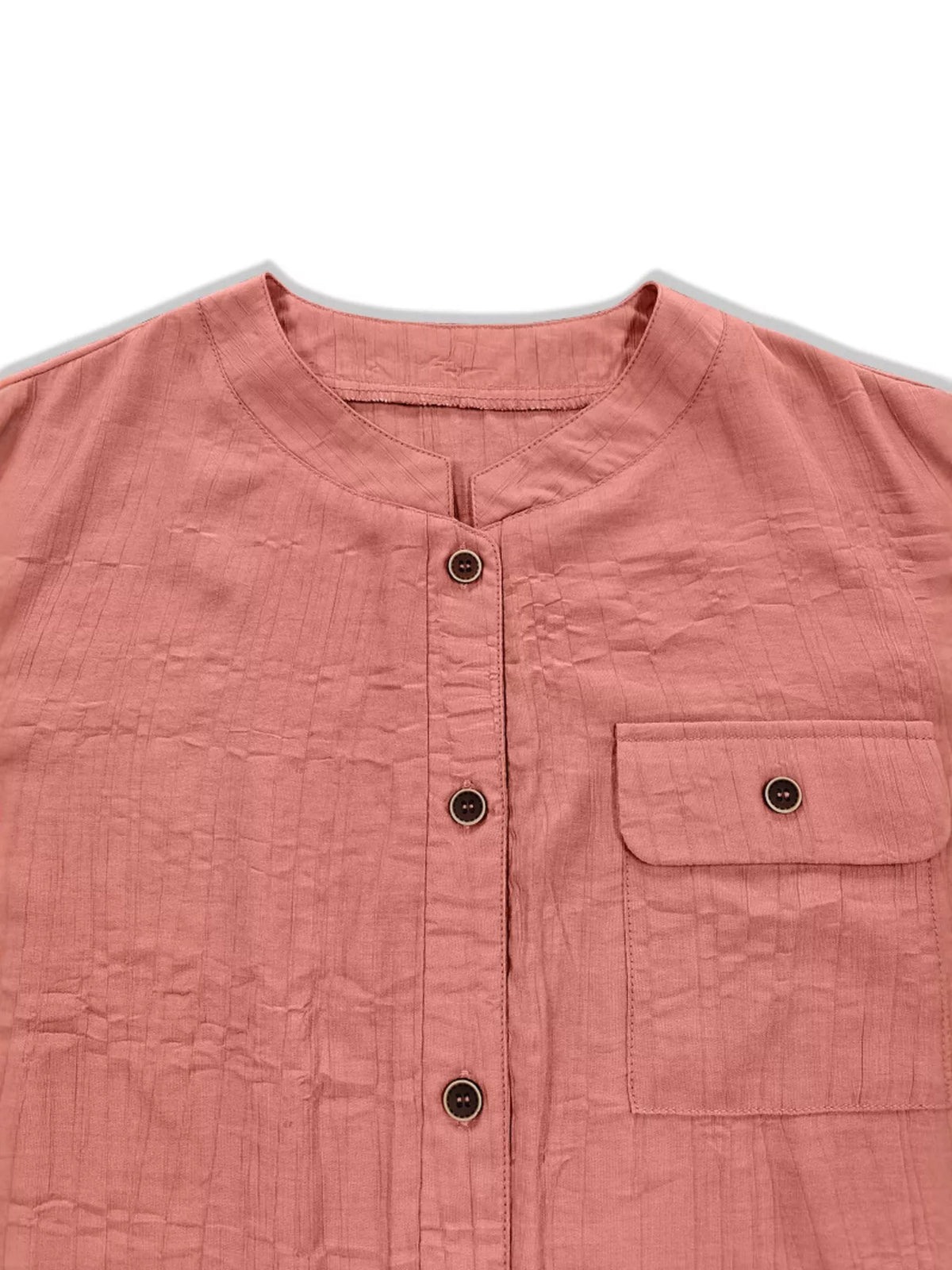 Textured Button-Down Shirt with Chest Pocket