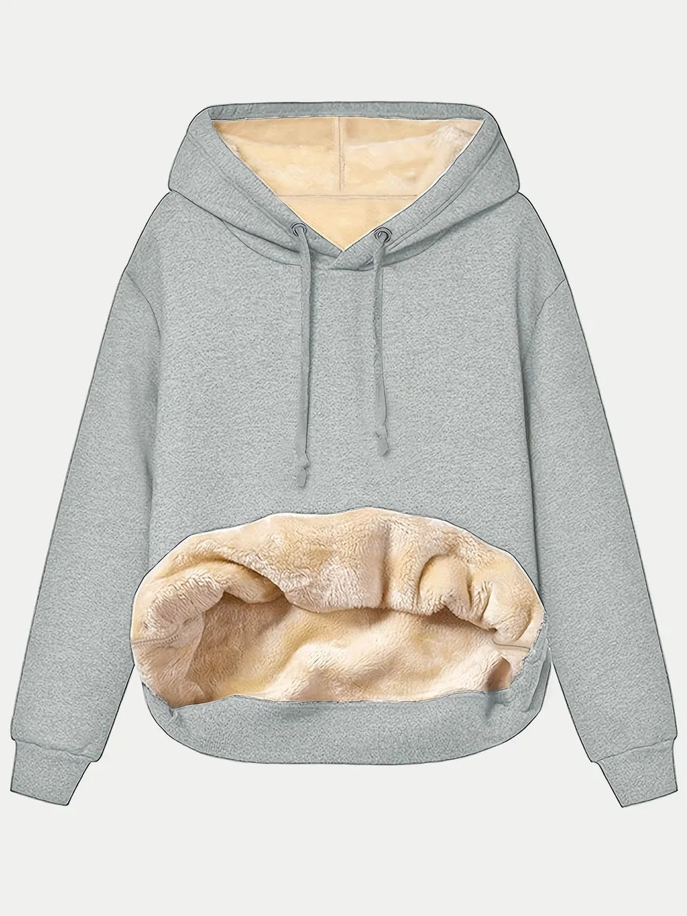 Drawstring Long Sleeve Hoodie with Kangaroo Pocket - Lilixa.store