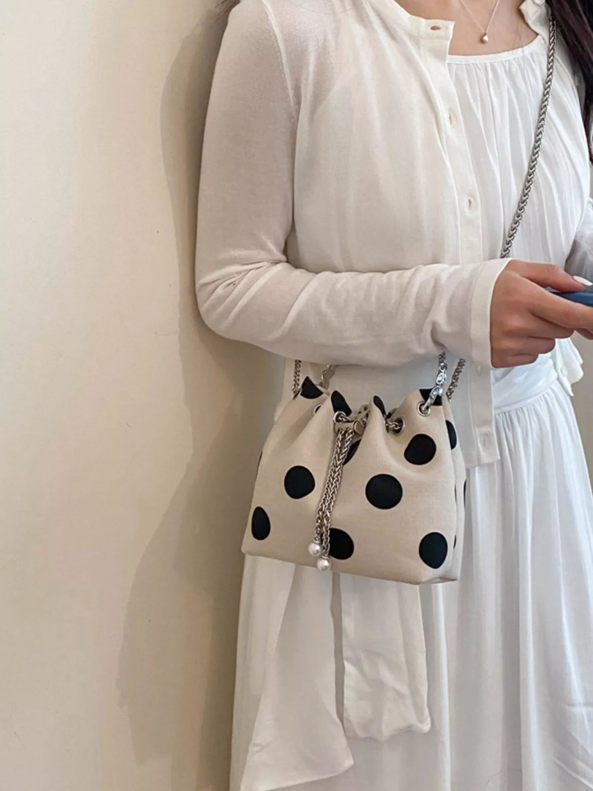 Polka Dot Bucket Crossbody Bag - Lilixa.store