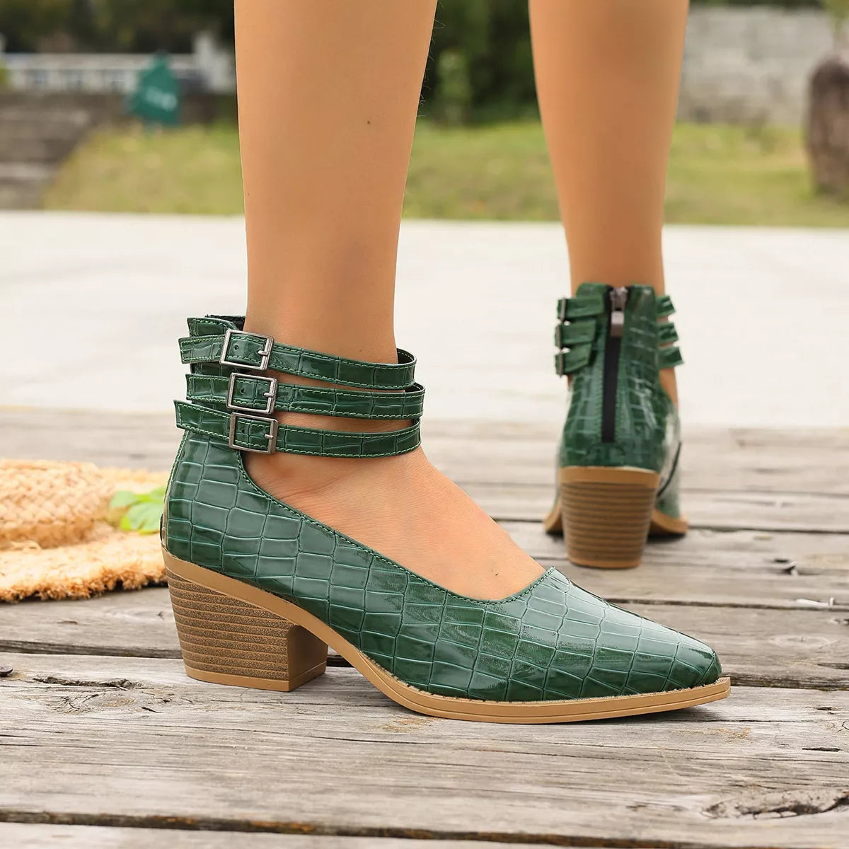 Point Toe Block Heels Pumps - Lilixa.store