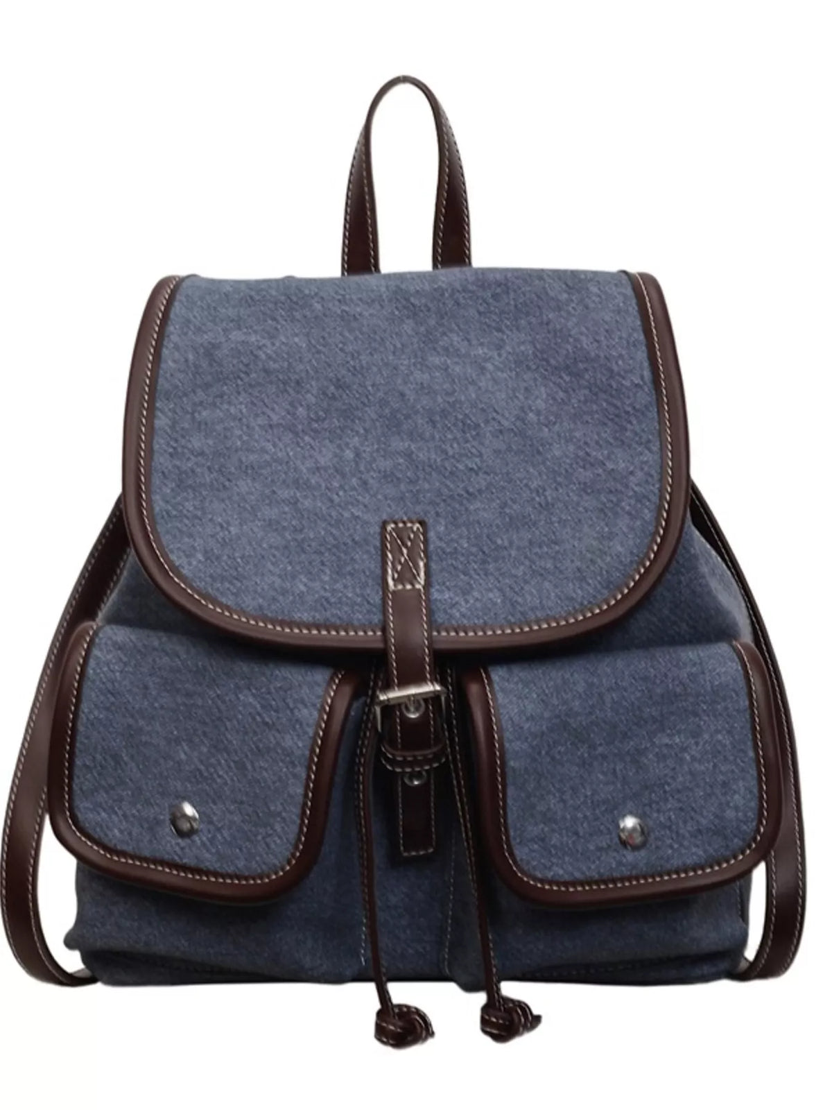 Casual Denim Flap Backpack Bag - Lilixa.store