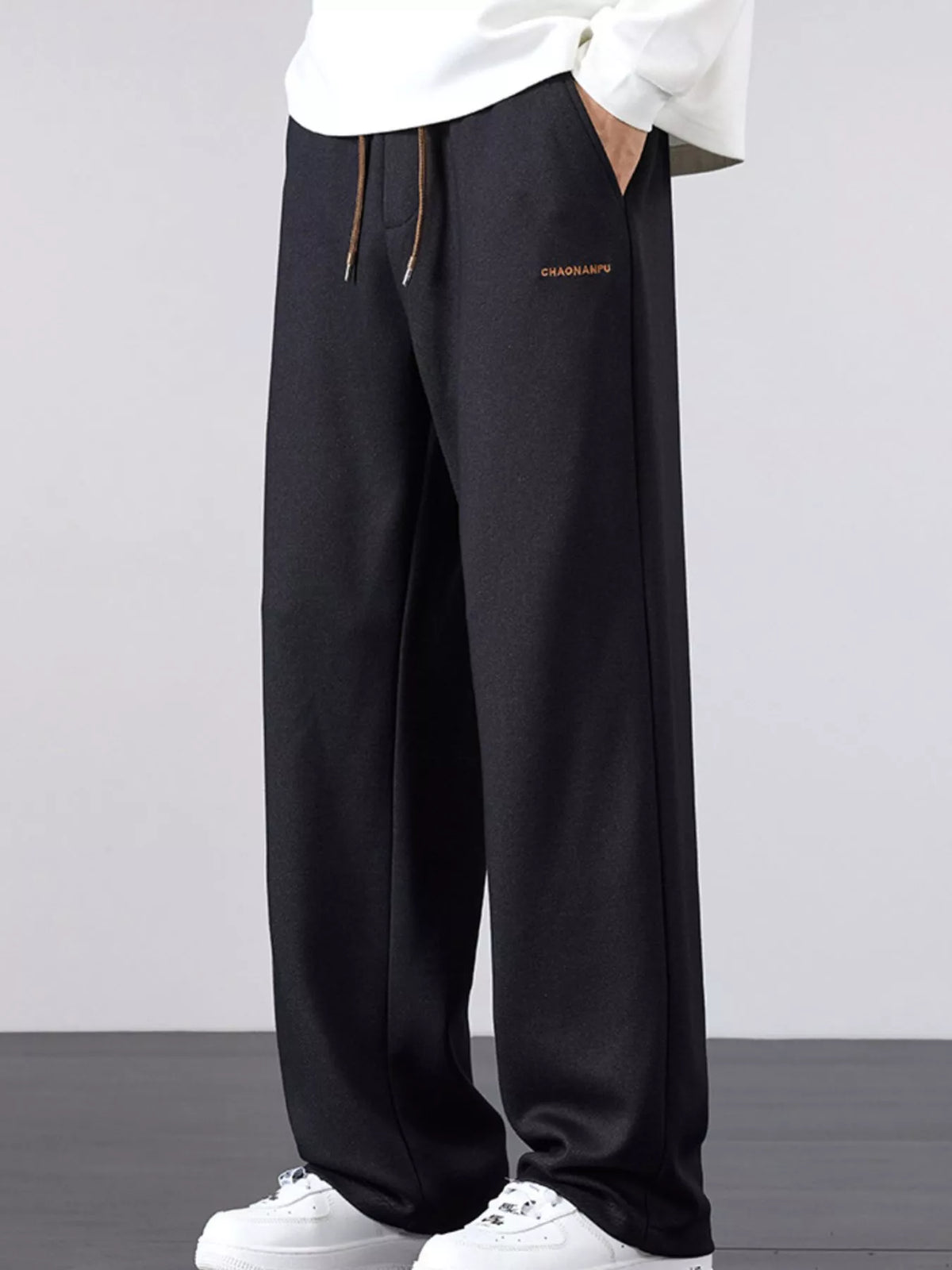 Men's Plus Size Casual Loose Fit Drawstring Pants in Navy