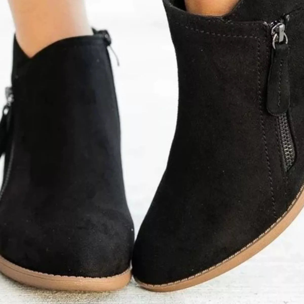 Round Toe Block Heels Boots