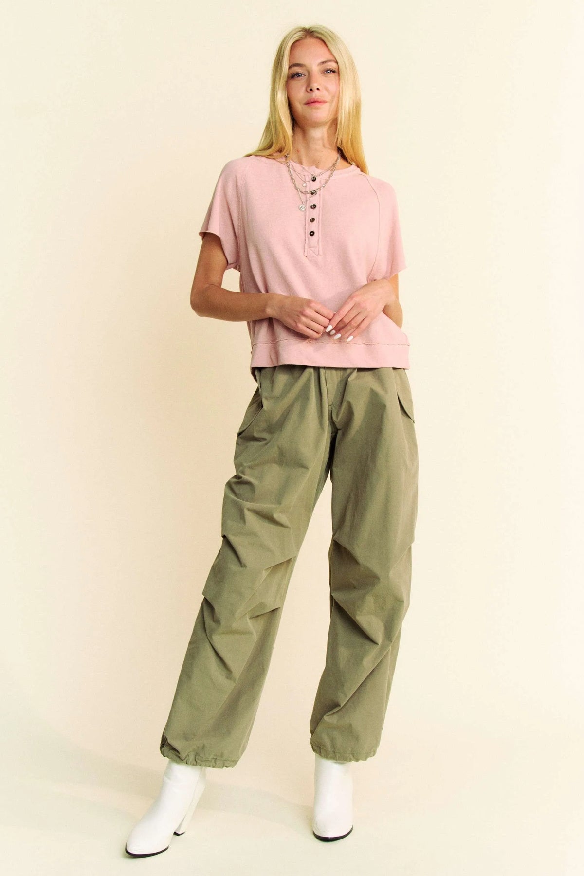 Davi & Dani Breezy Knit Fabric Short Sleeve T-shirt Top - Lilixa.store