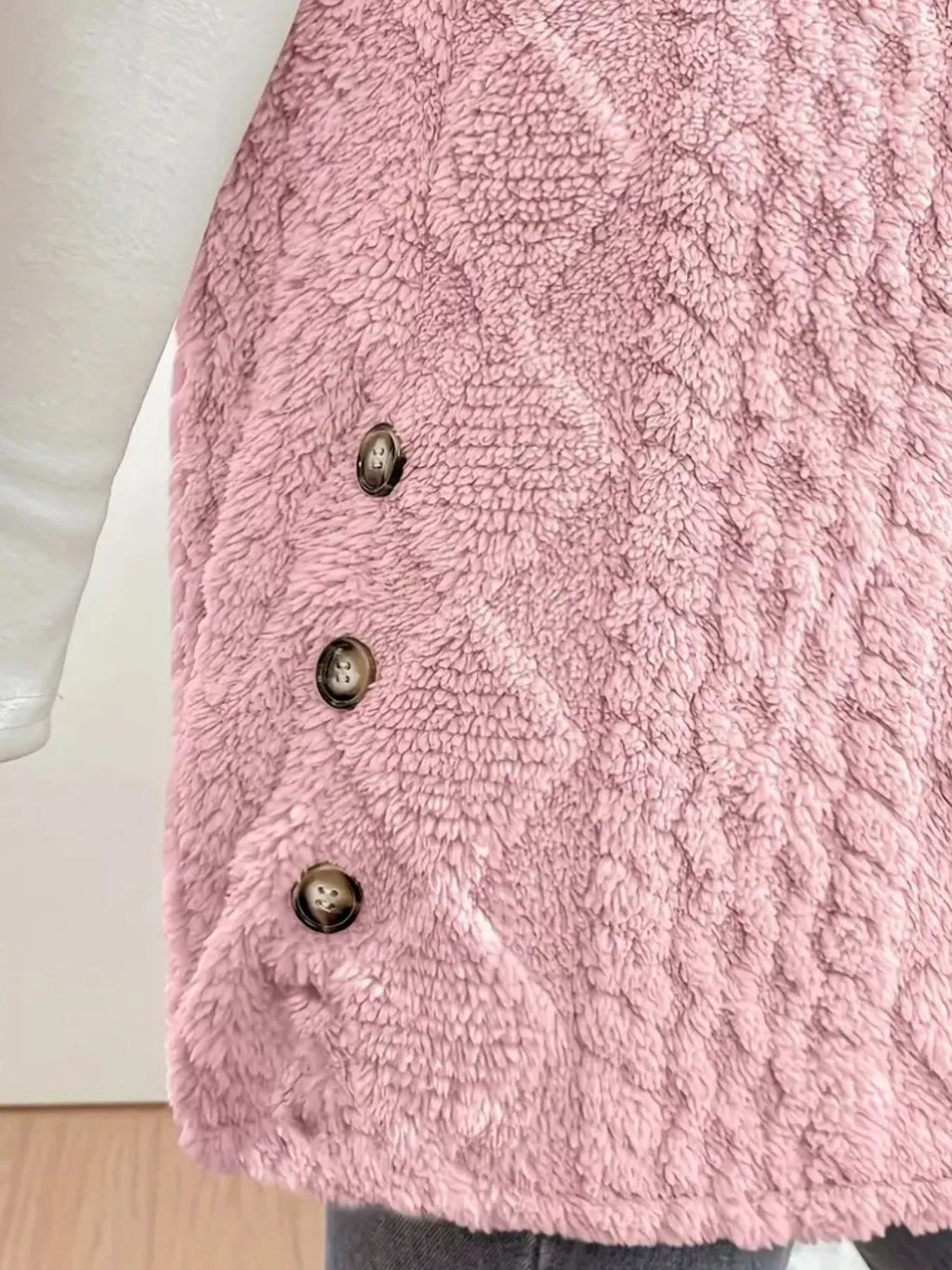 Hooded Button-Up Sherpa Vest Coat - Lilixa.store