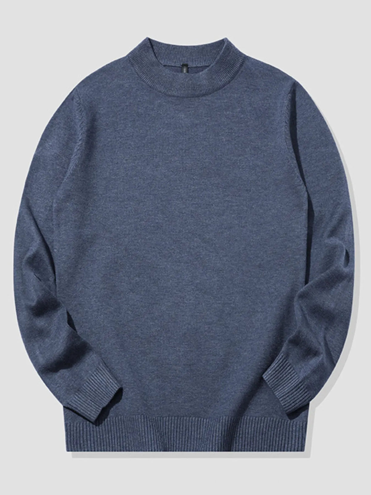 Men's Plus Size Ribbed Hem Long Sleeve Sweater