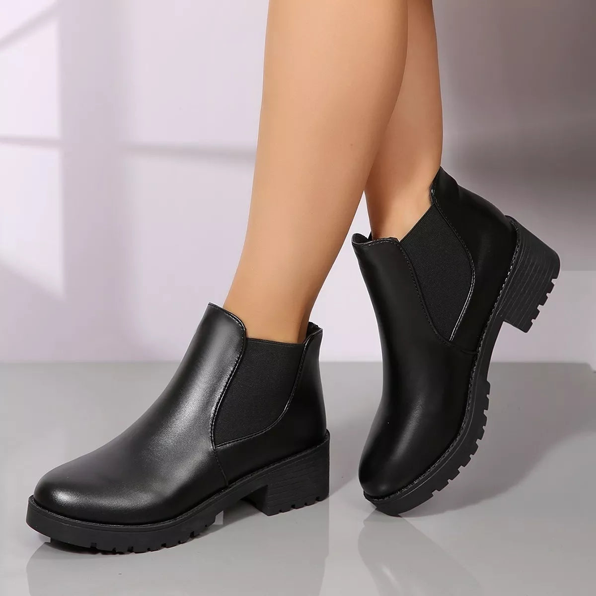 Round Toe Block Heels Boots - Lilixa.store