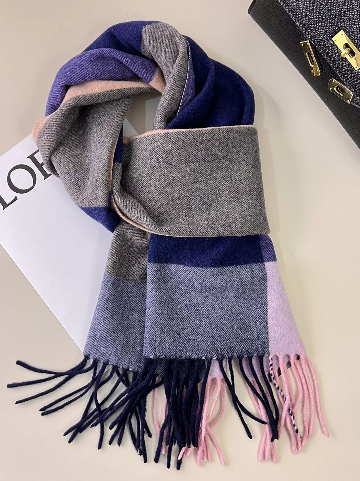 Plaid Fringe Scarf - Lilixa.store