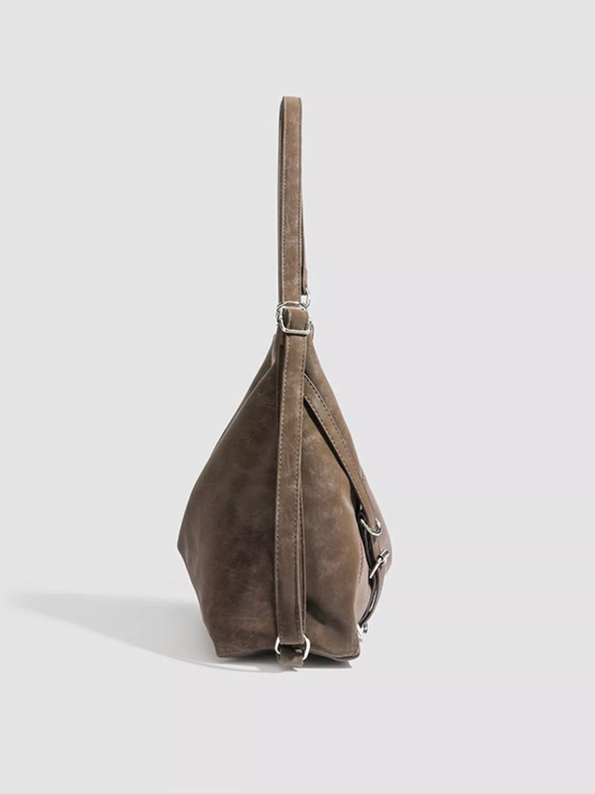 Multi-Way Convertible Hobo Handbag in Brown, view 6