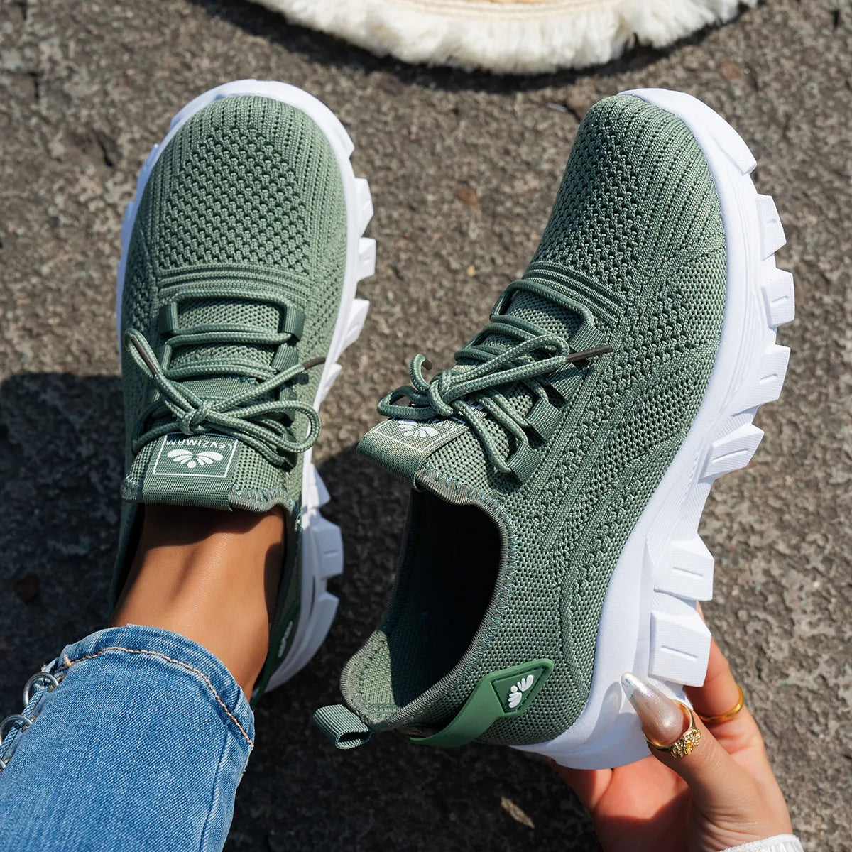 Mesh Lace Up Platform Athletic - Lilixa.store
