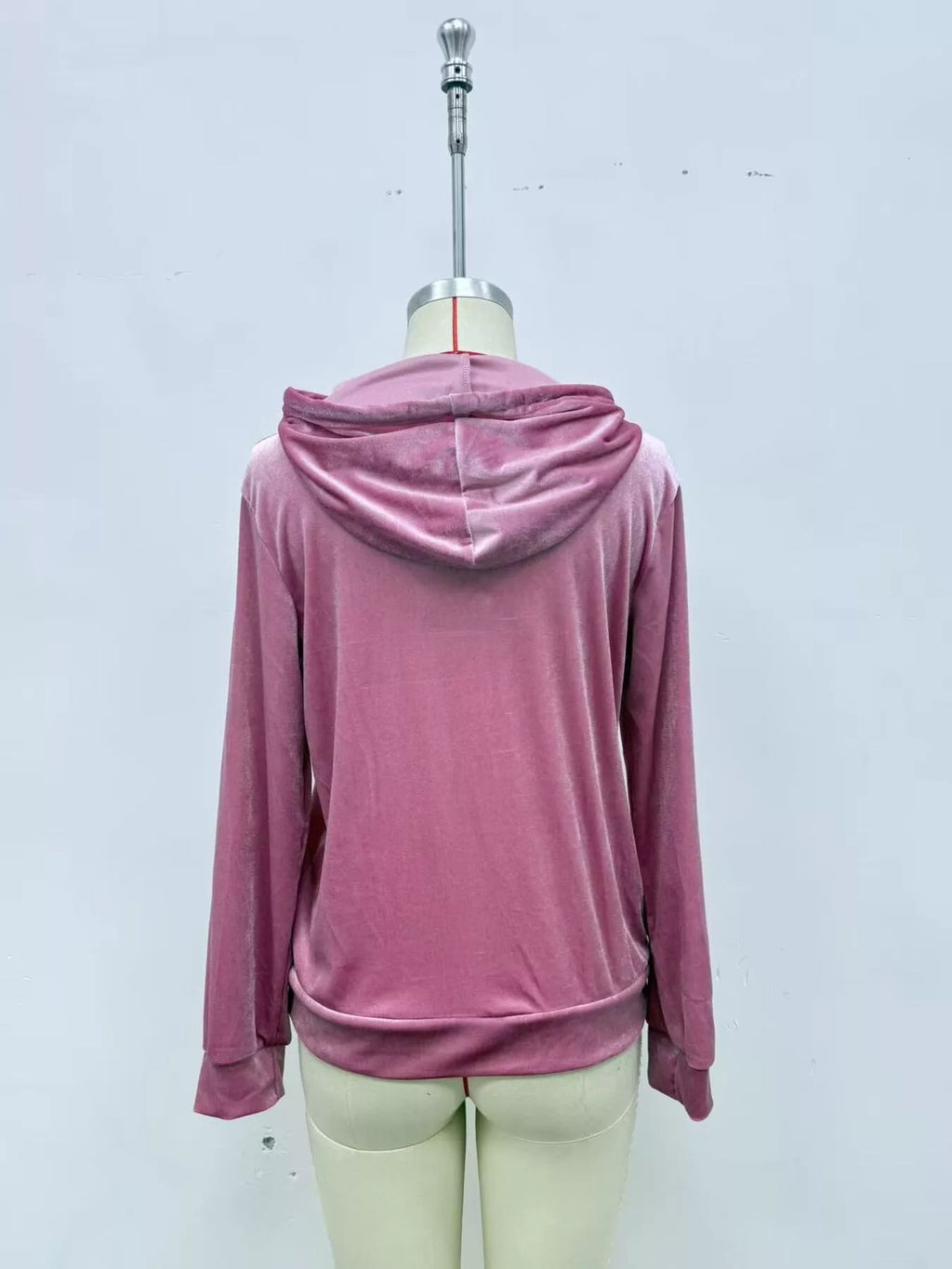 Full Size Velvet Kangaroo Pocket Hoodie Plus Size - Lilixa.store