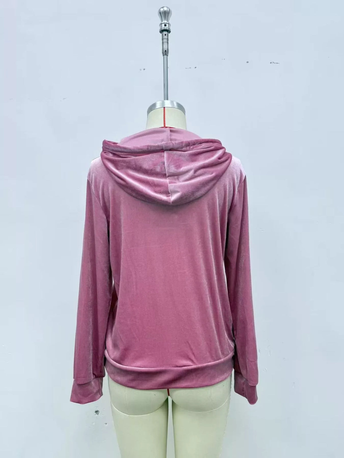 Full Size Velvet Kangaroo Pocket Hoodie Plus Size