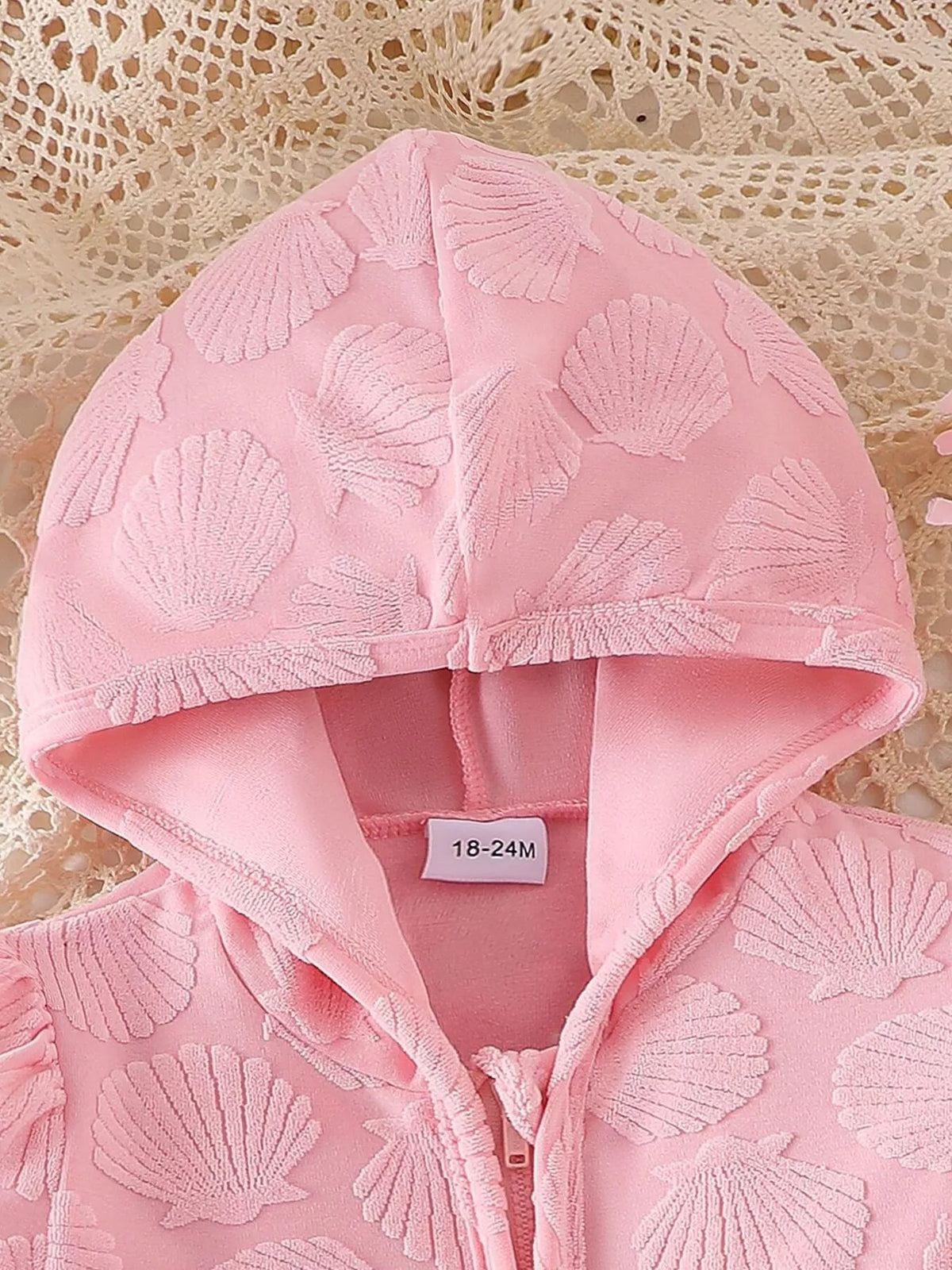 Children's Hooded Puff Sleeve Shell Textured Jacket - Lilixa.store