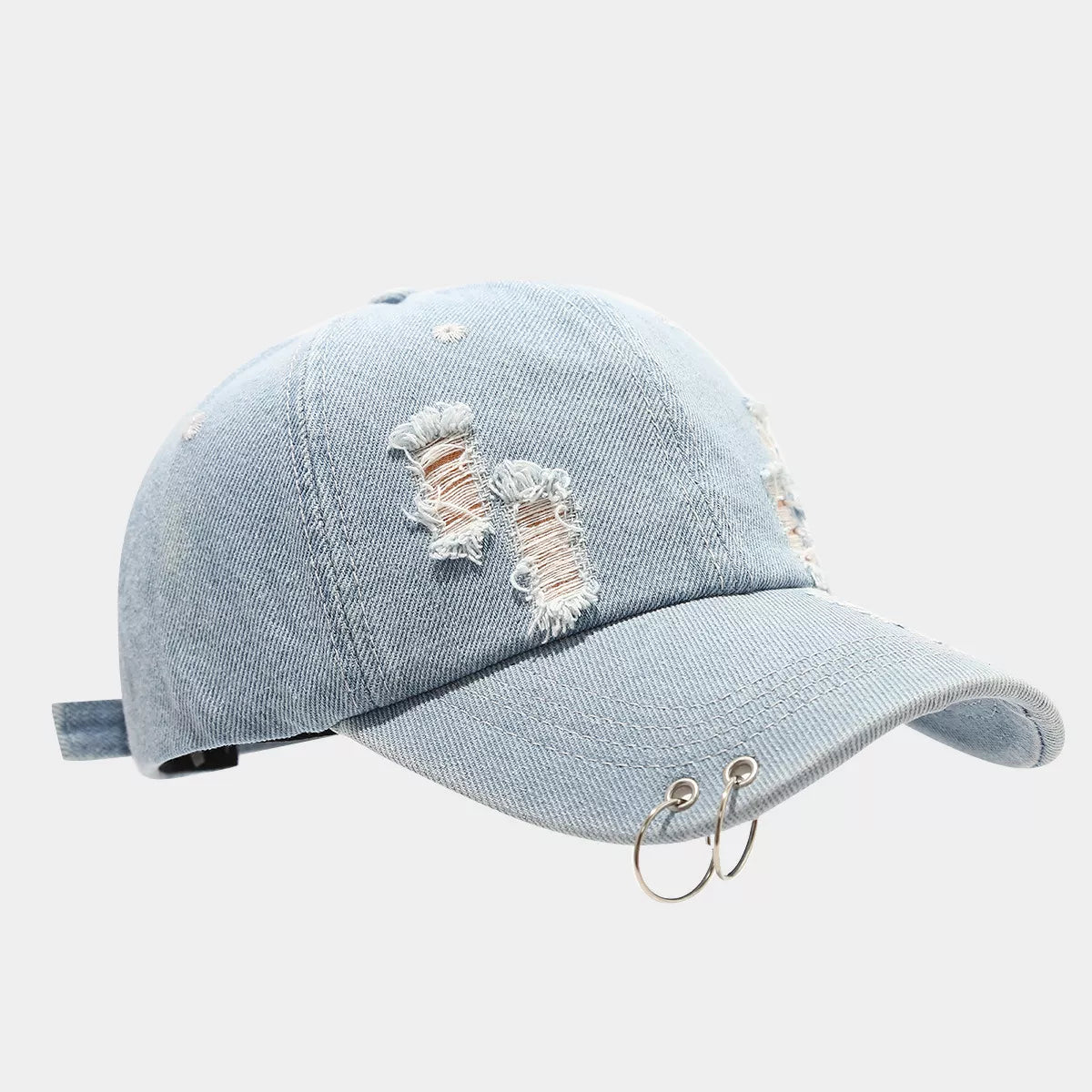 Distressed Denim Baseball Cap - Lilixa.store