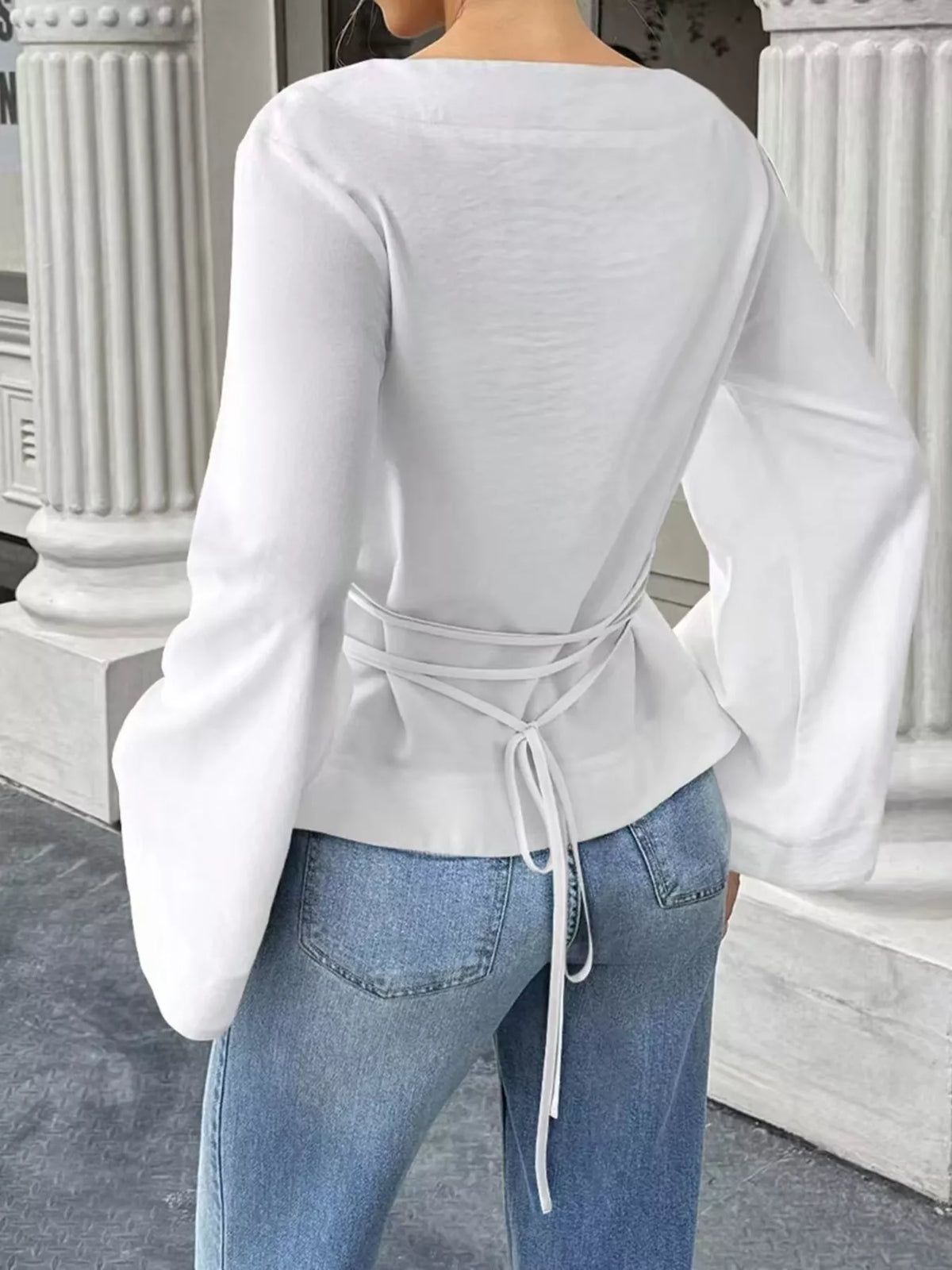 Boat Neck Long Sleeve Slim-Fit T-Shirt