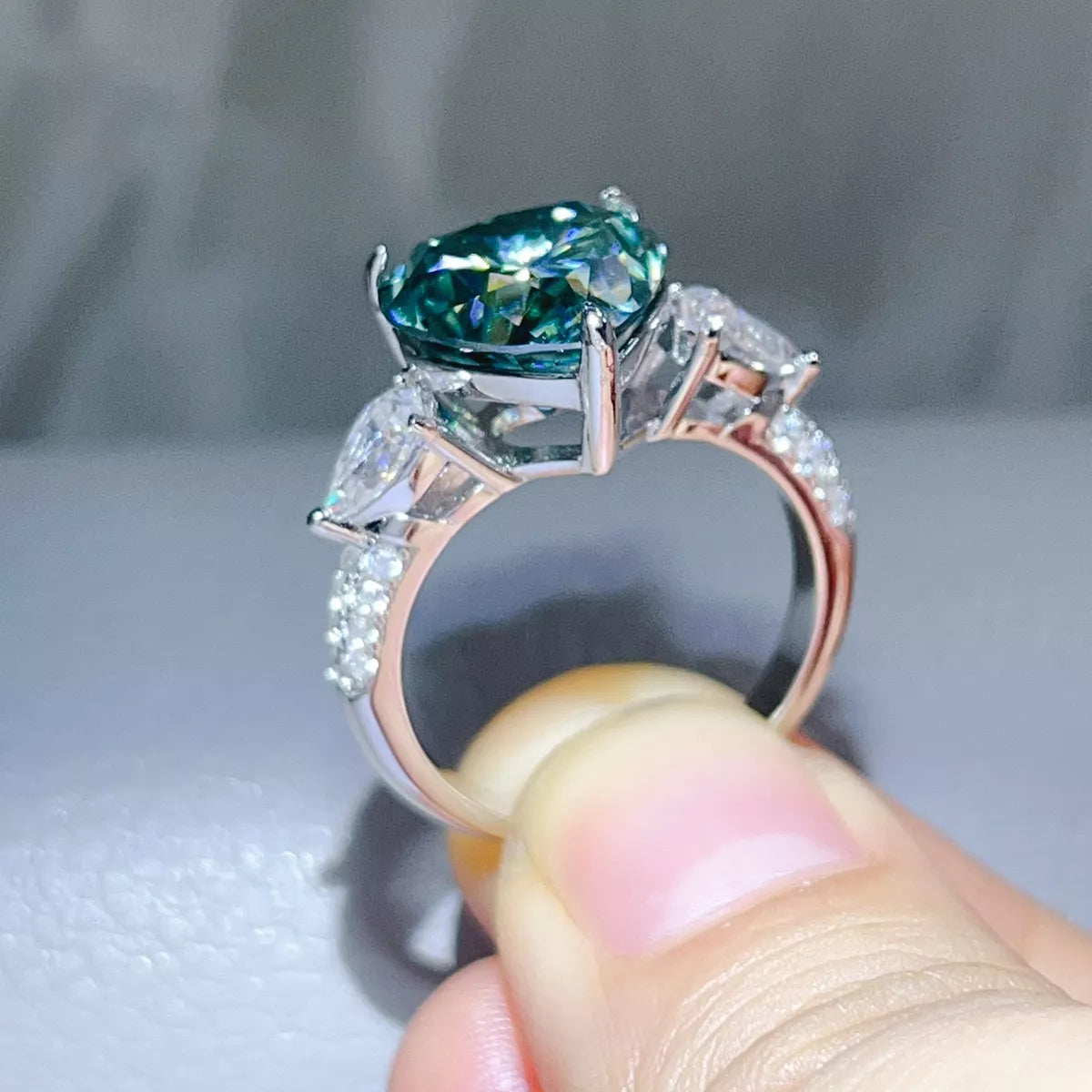 6 Carat 925 Sterling Silver Moissanite Heart Ring
