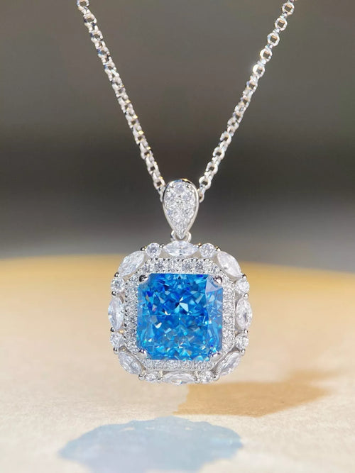 925 Sterling Silver Zircon Geometric Pendant Necklace - Lilixa.store
