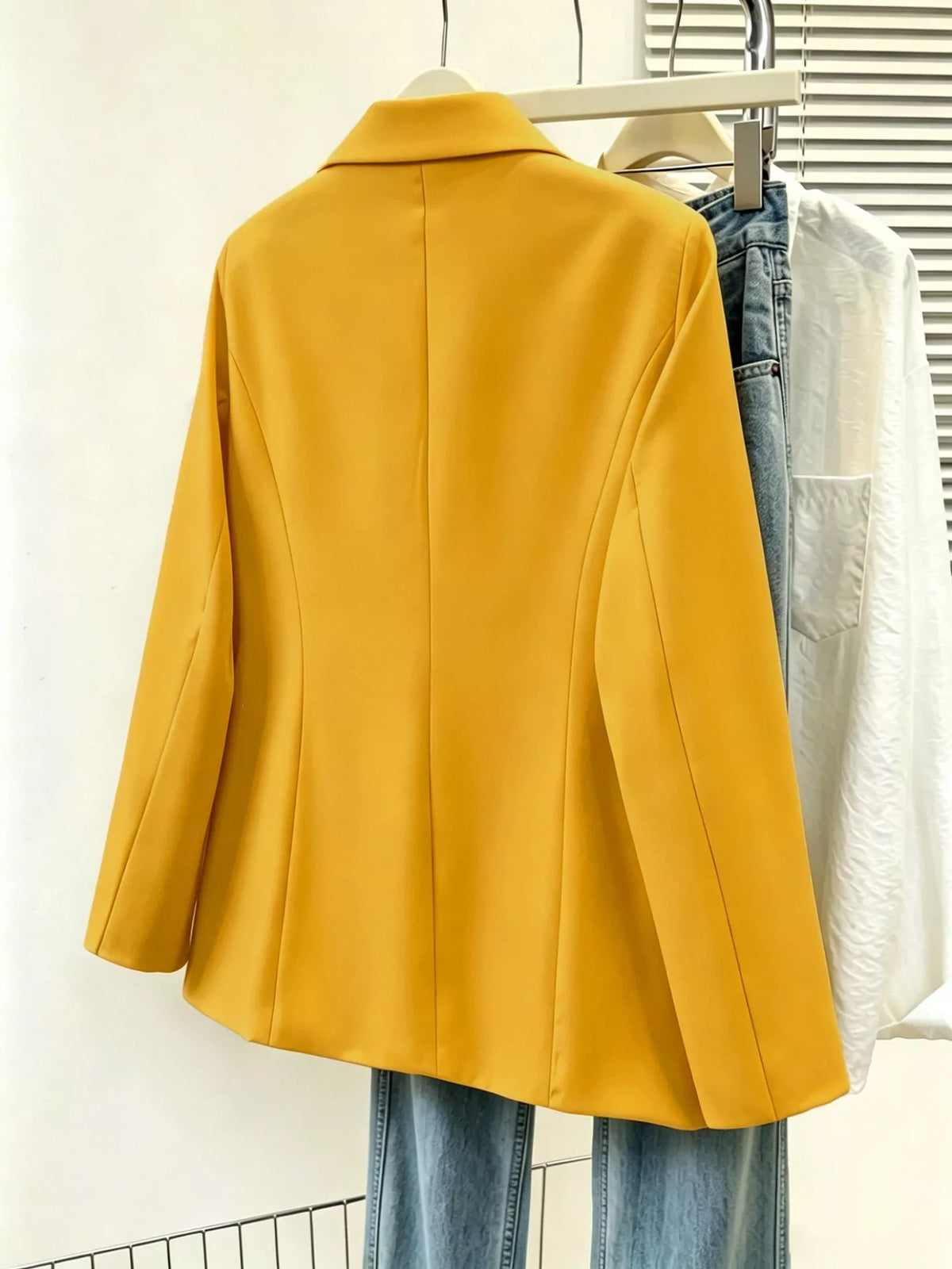 Full Size Single-Breasted Lapel Collar Blazer Plus Size - Lilixa.store