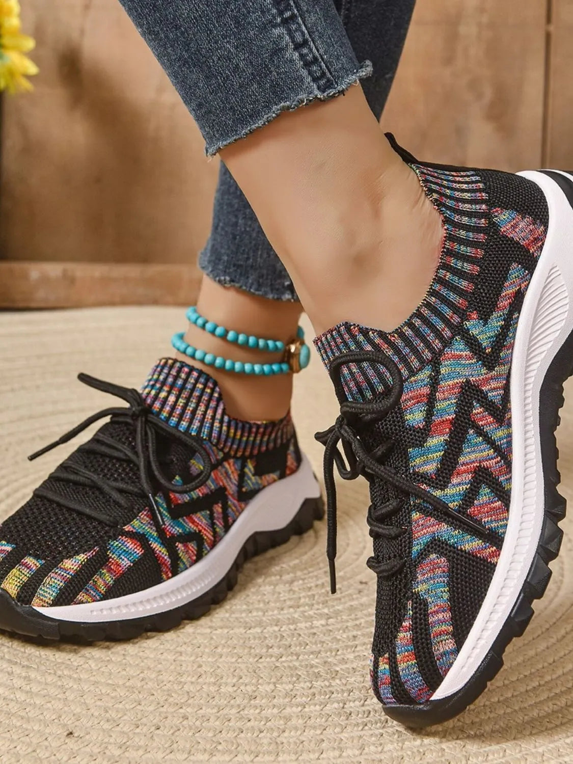 Mesh Knit Lace Up Athletic - Lilixa.store
