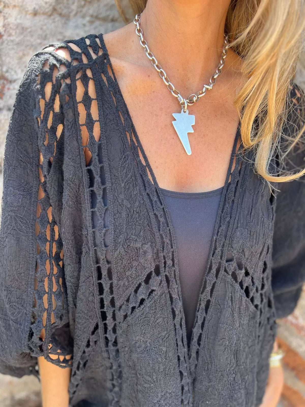 Full Size Embroidered Open Front Cardigan Plus Size - Lilixa.store
