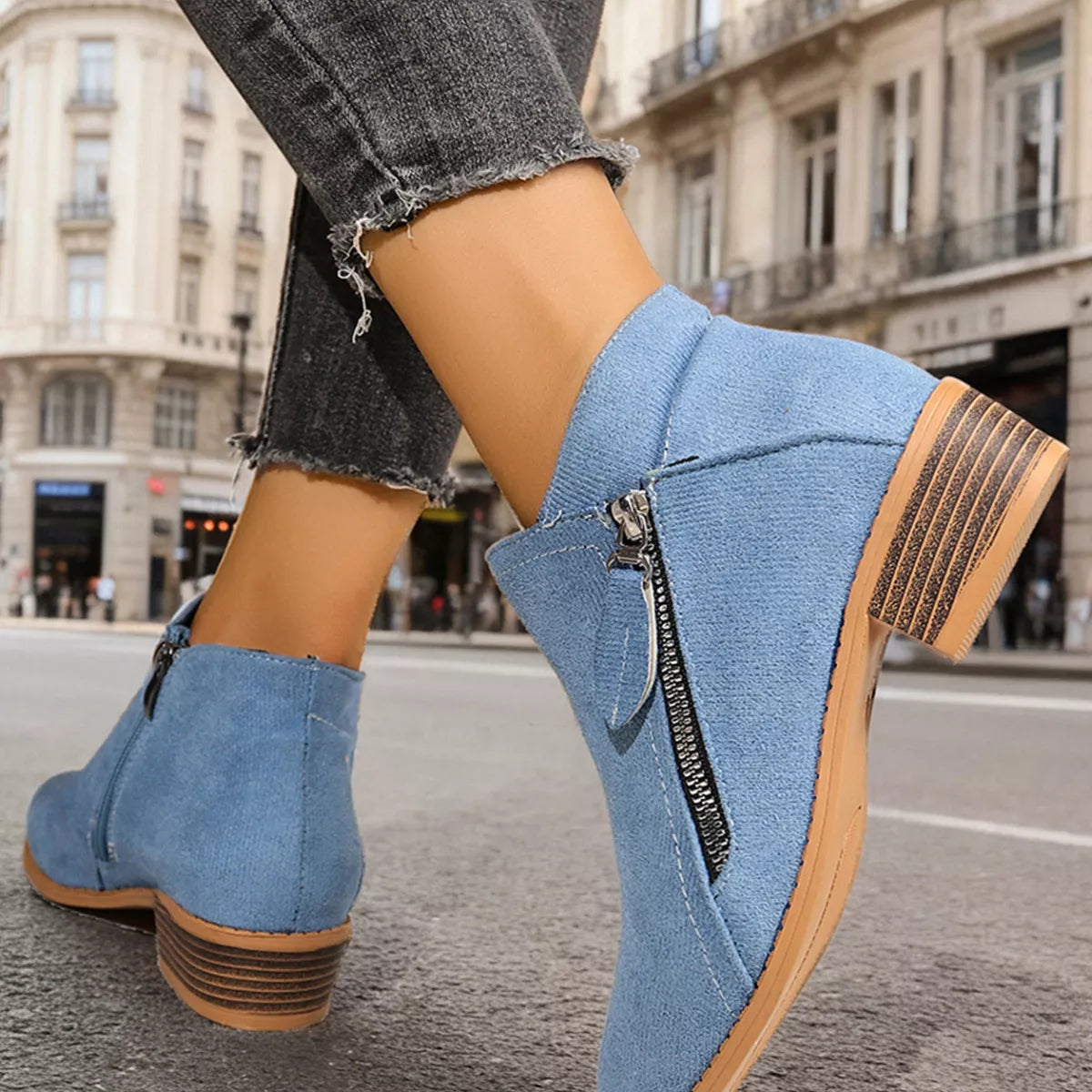 Point Toe Block Heels Boots - Lilixa.store
