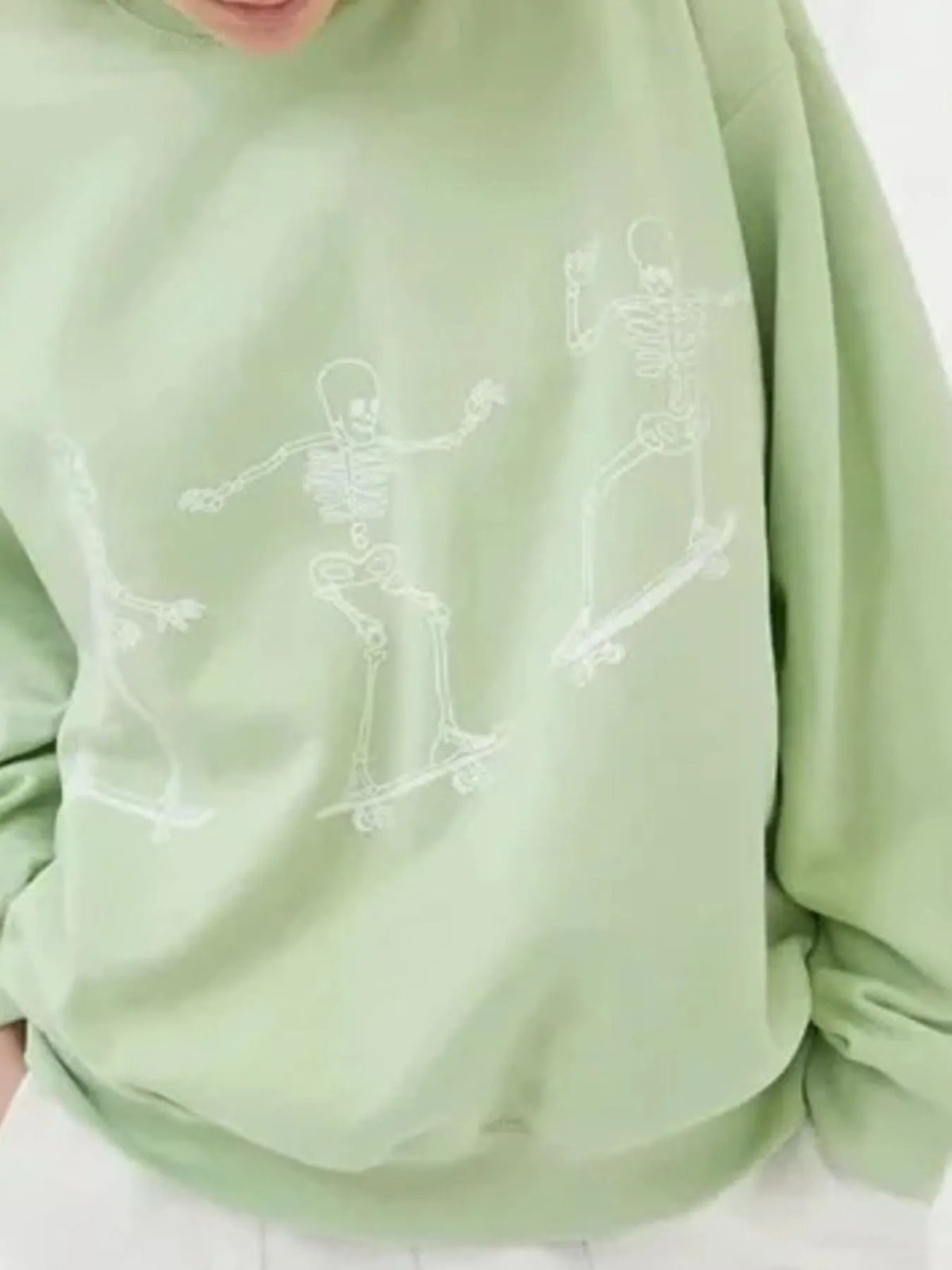 Skeleton Graphic Oversized Sweatshirt - Lilixa.store