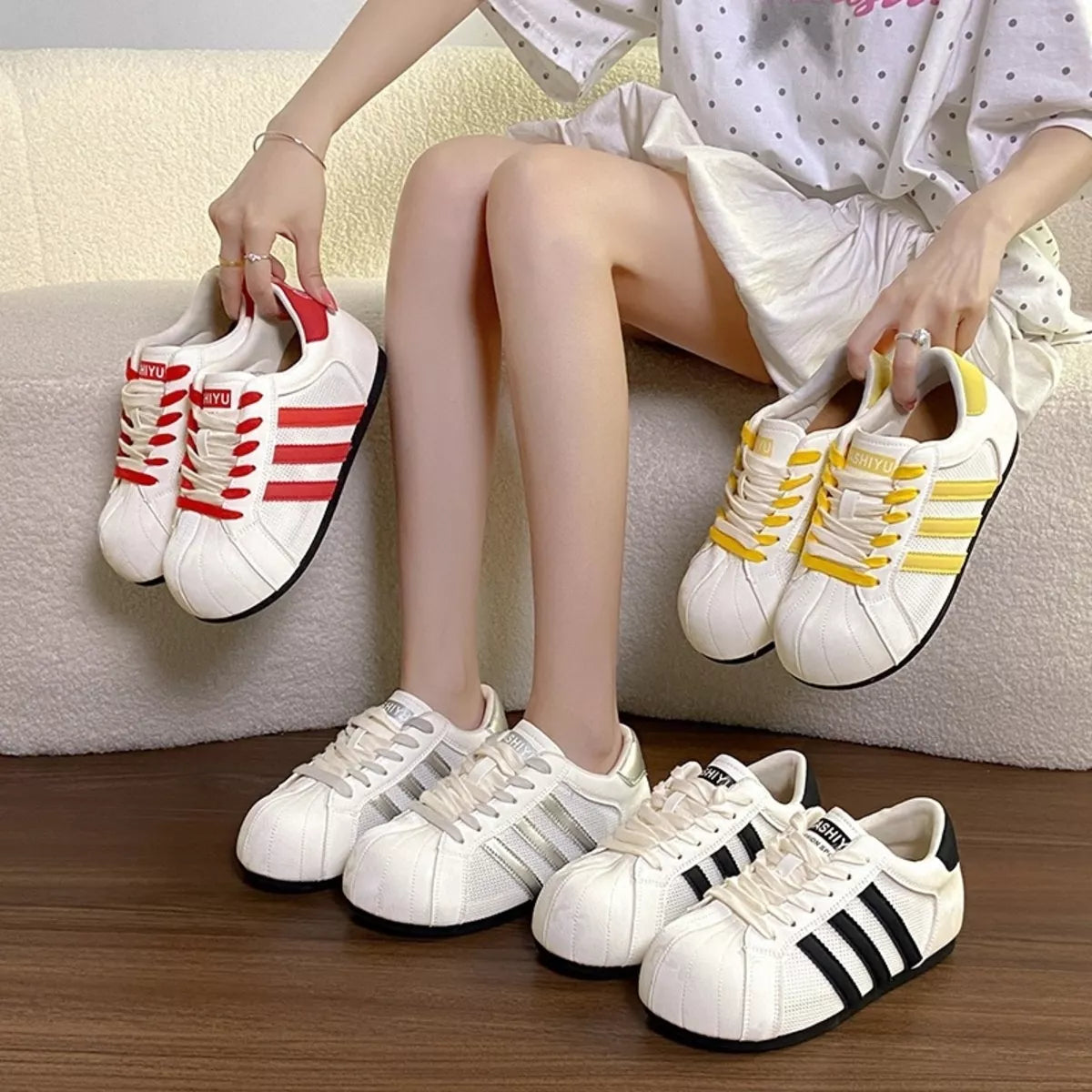 Lace Up Round Toe Sneakers - Lilixa.store