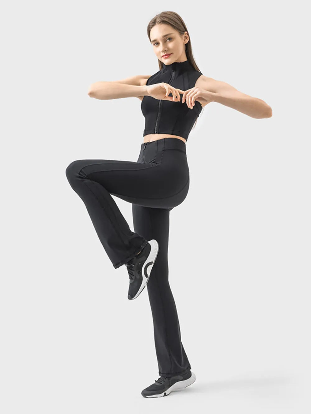Millennia Zipper Detail High Waist Active Pants, view 2