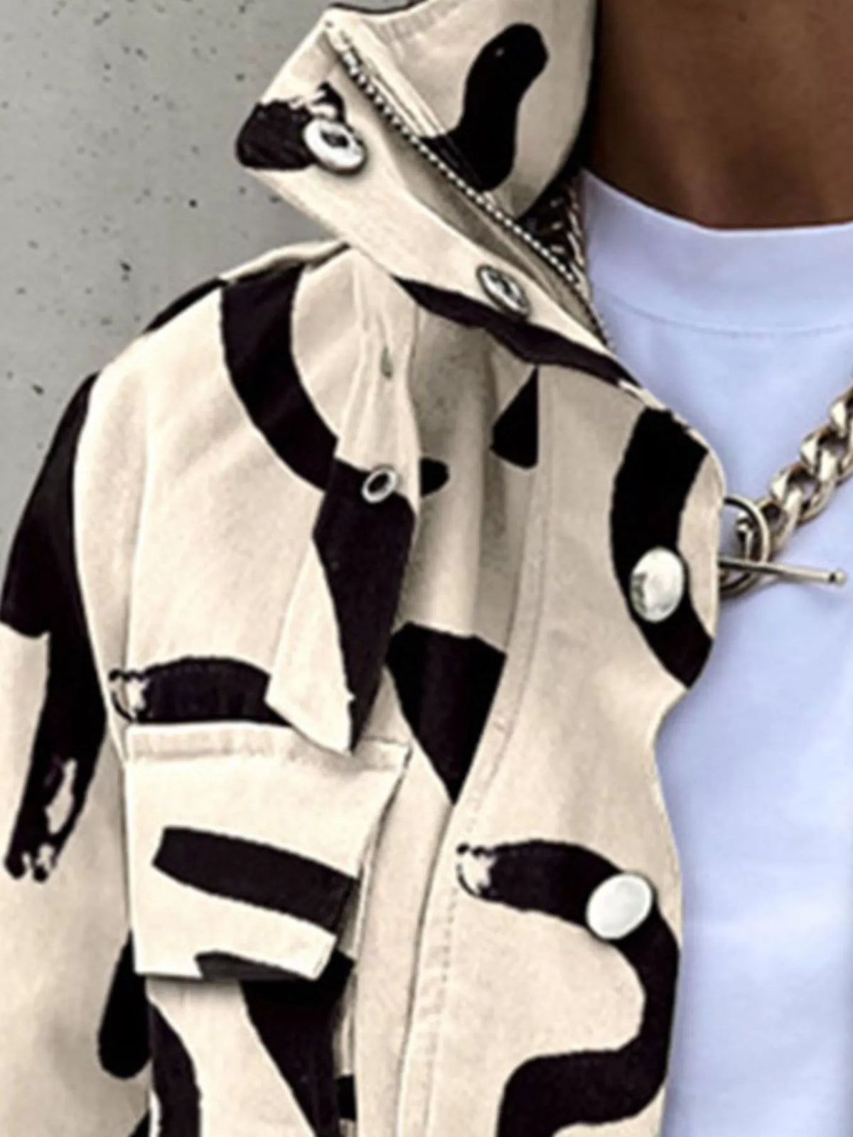 Snap Down Cropped Jacket