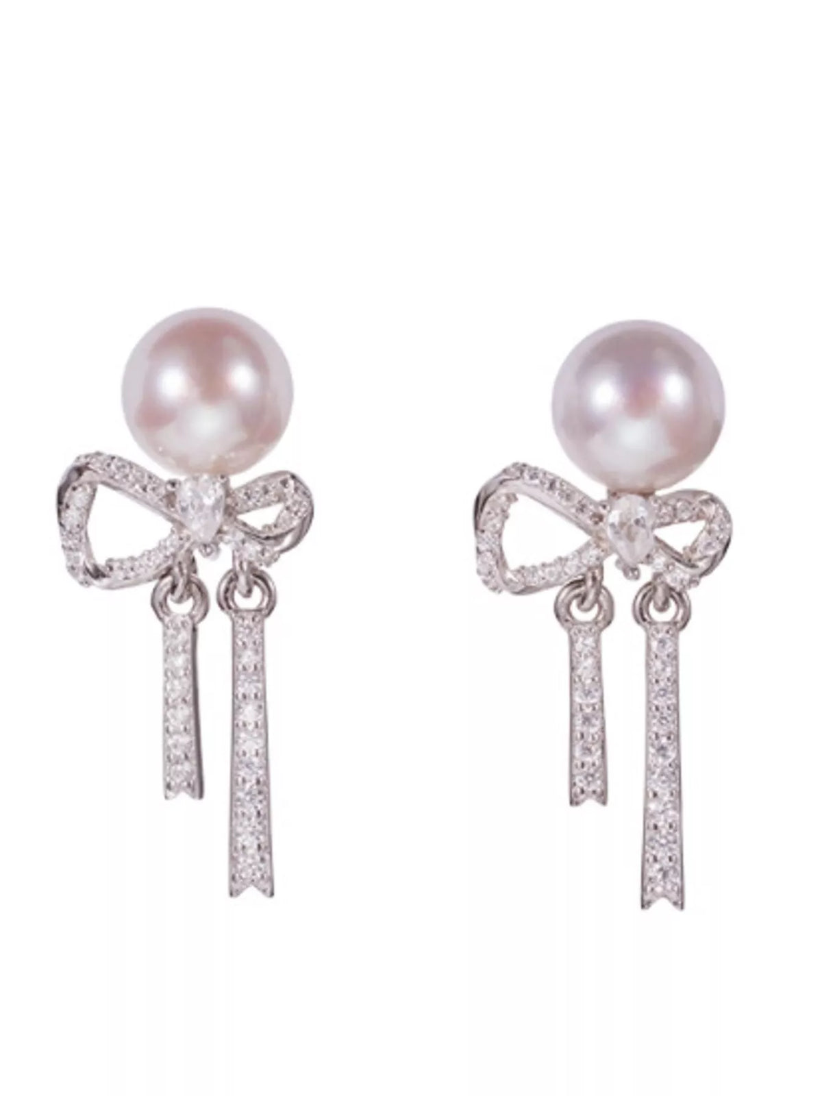 Pearl Bowknot Drop Earrings - Lilixa.store