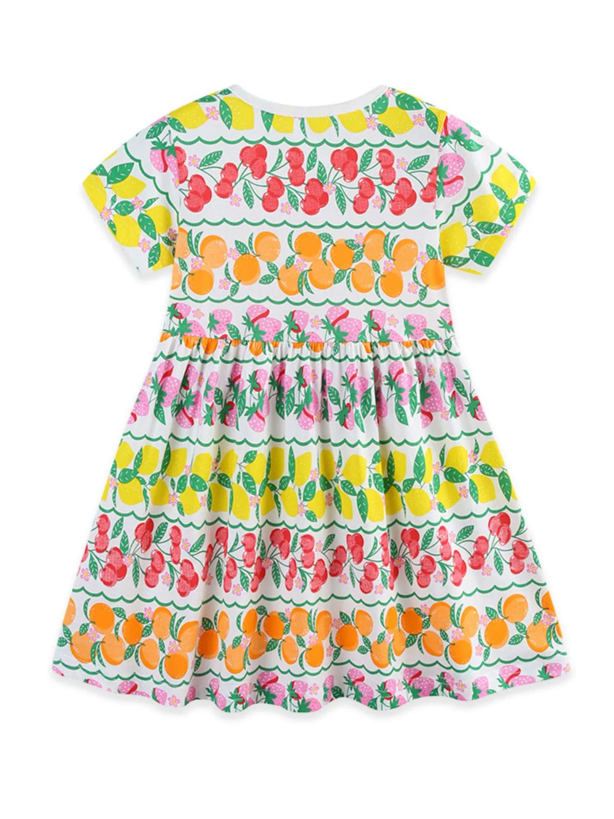 Children's Fruit Print Tiered Dress - Lilixa.store